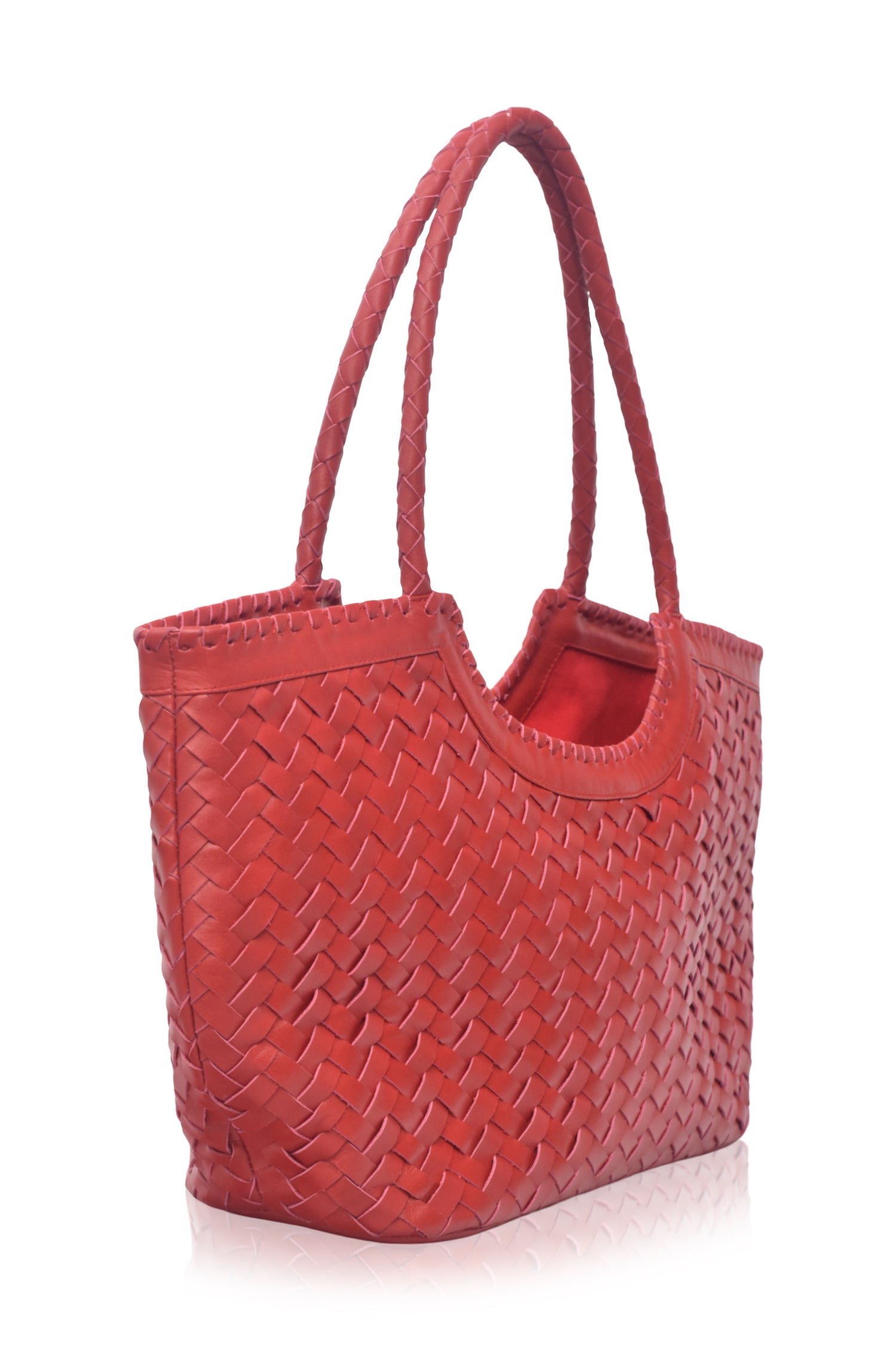 Bellagio Woven Leather Tote Bag-thumbmail-1