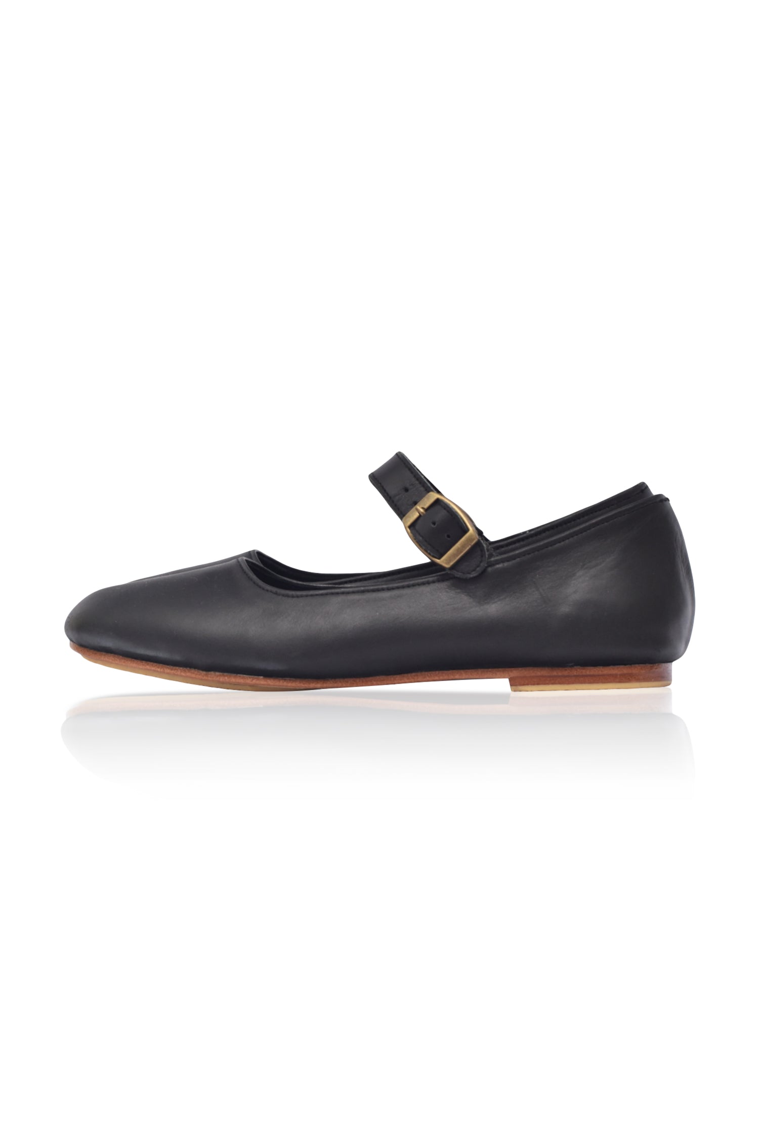 Belle Rose Round Toe Leather Flats-thumbmail-6