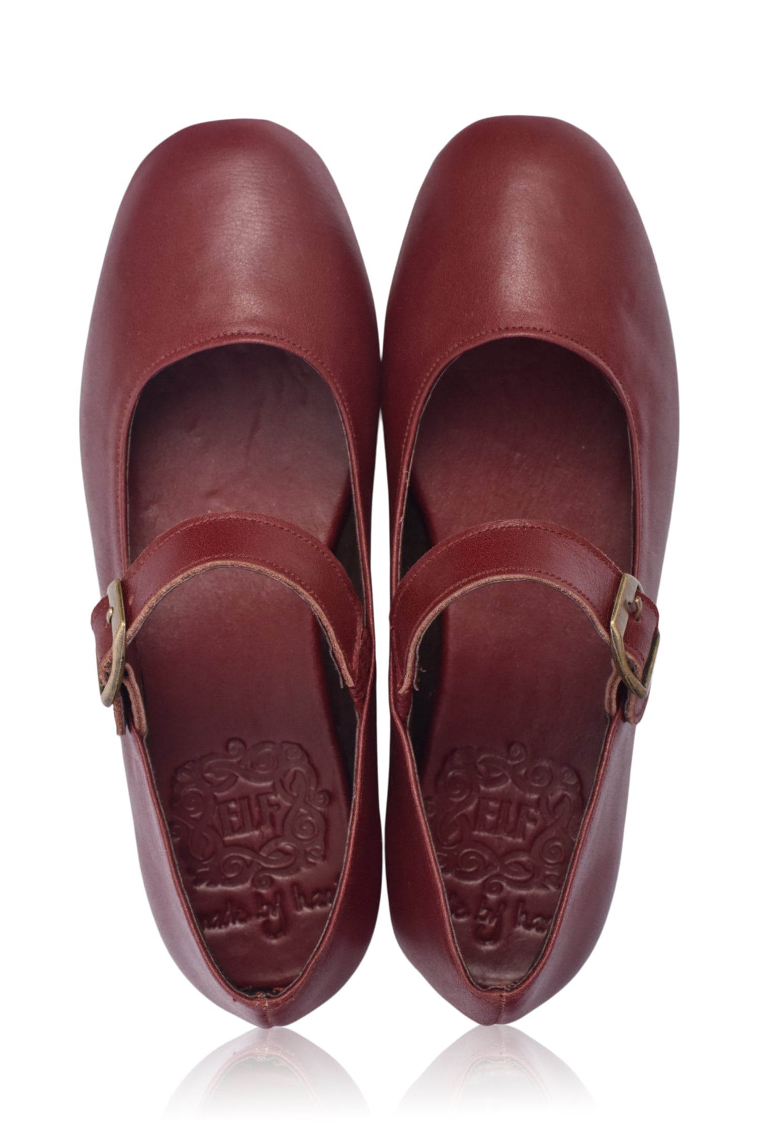 Belle Rose Round Toe Leather Flats-thumbmail-5