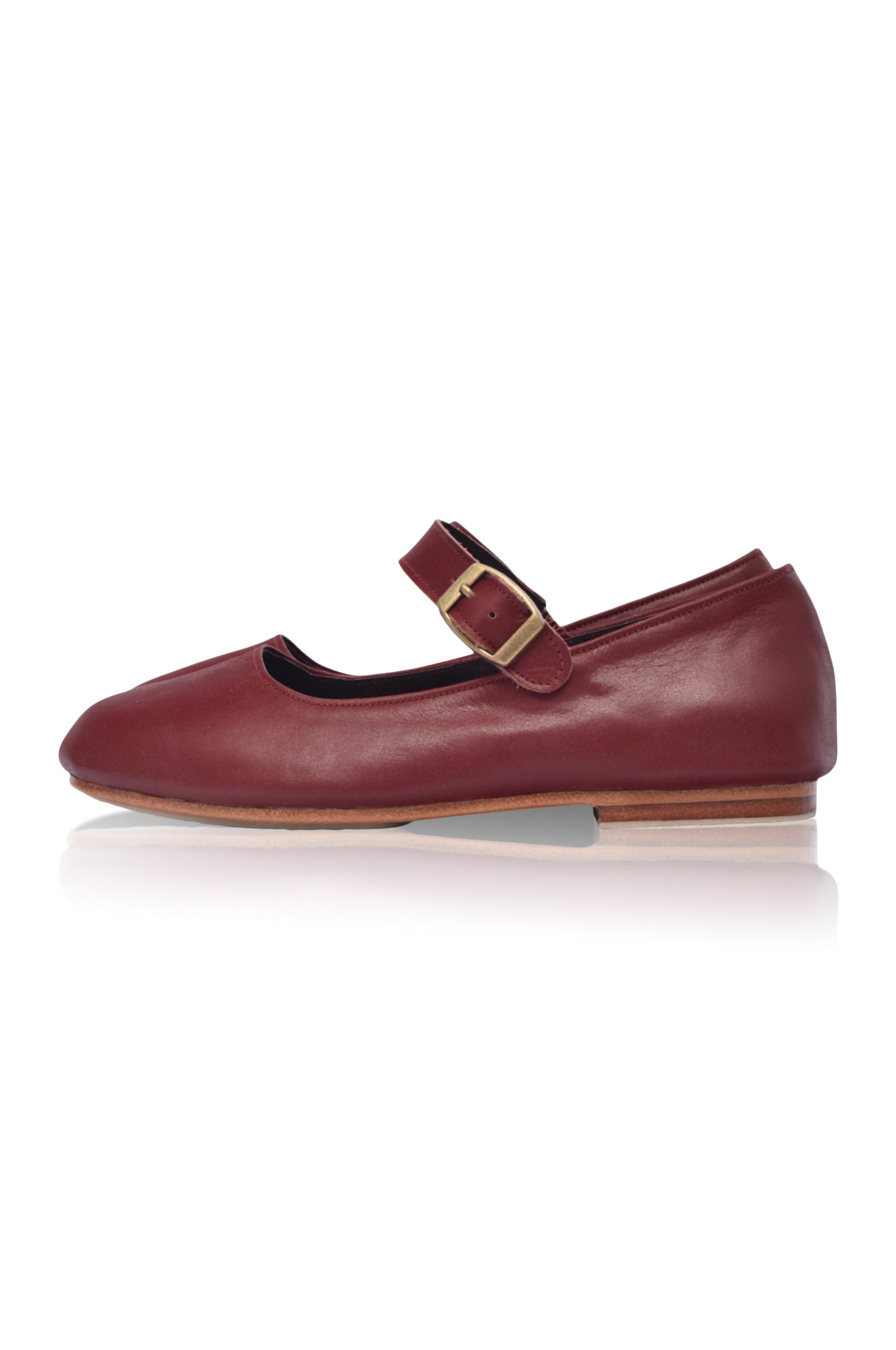 Belle Rose Round Toe Leather Flats-thumbmail-6