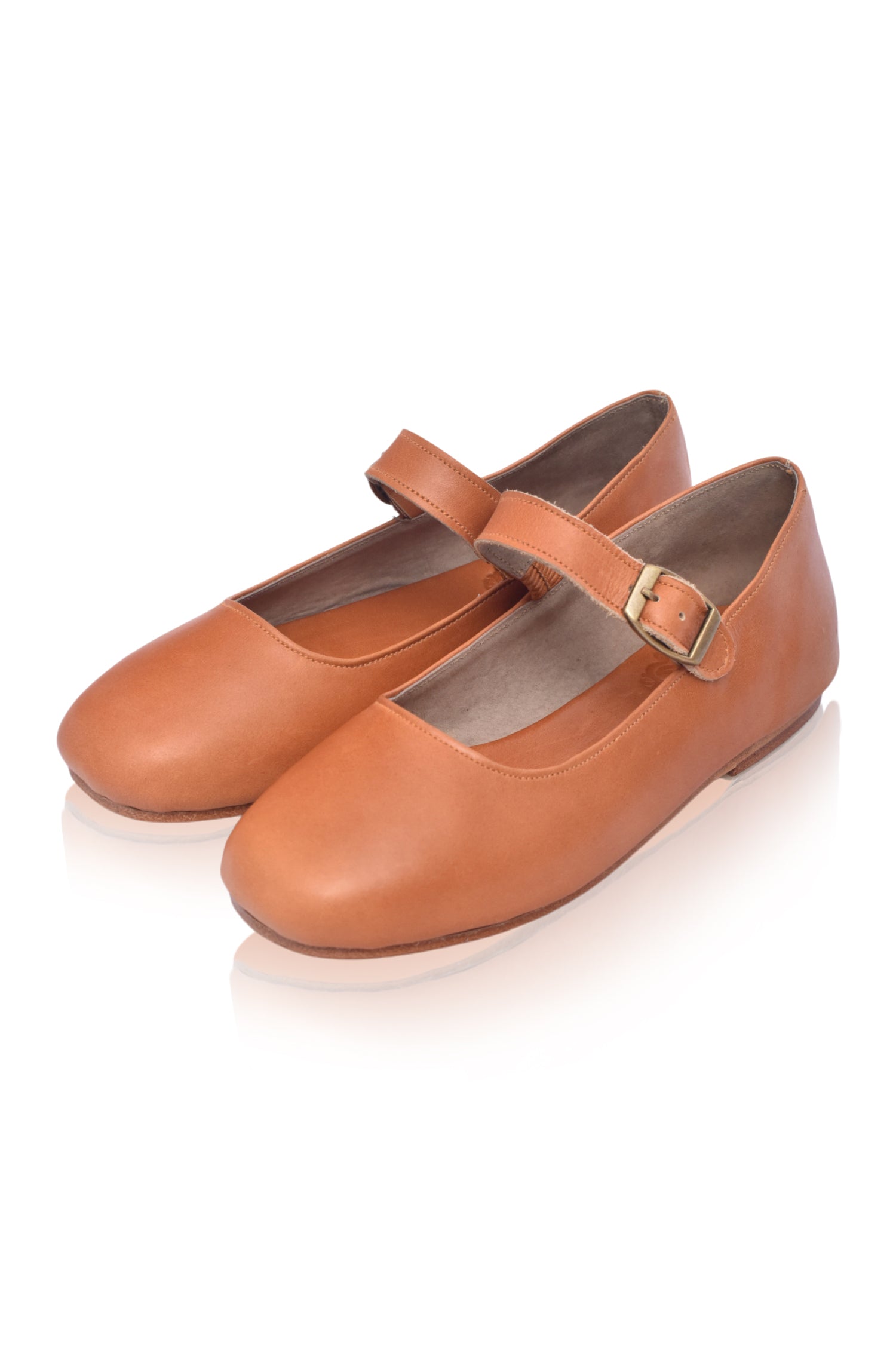 Belle Rose Round Toe Leather Flats-thumbmail-5