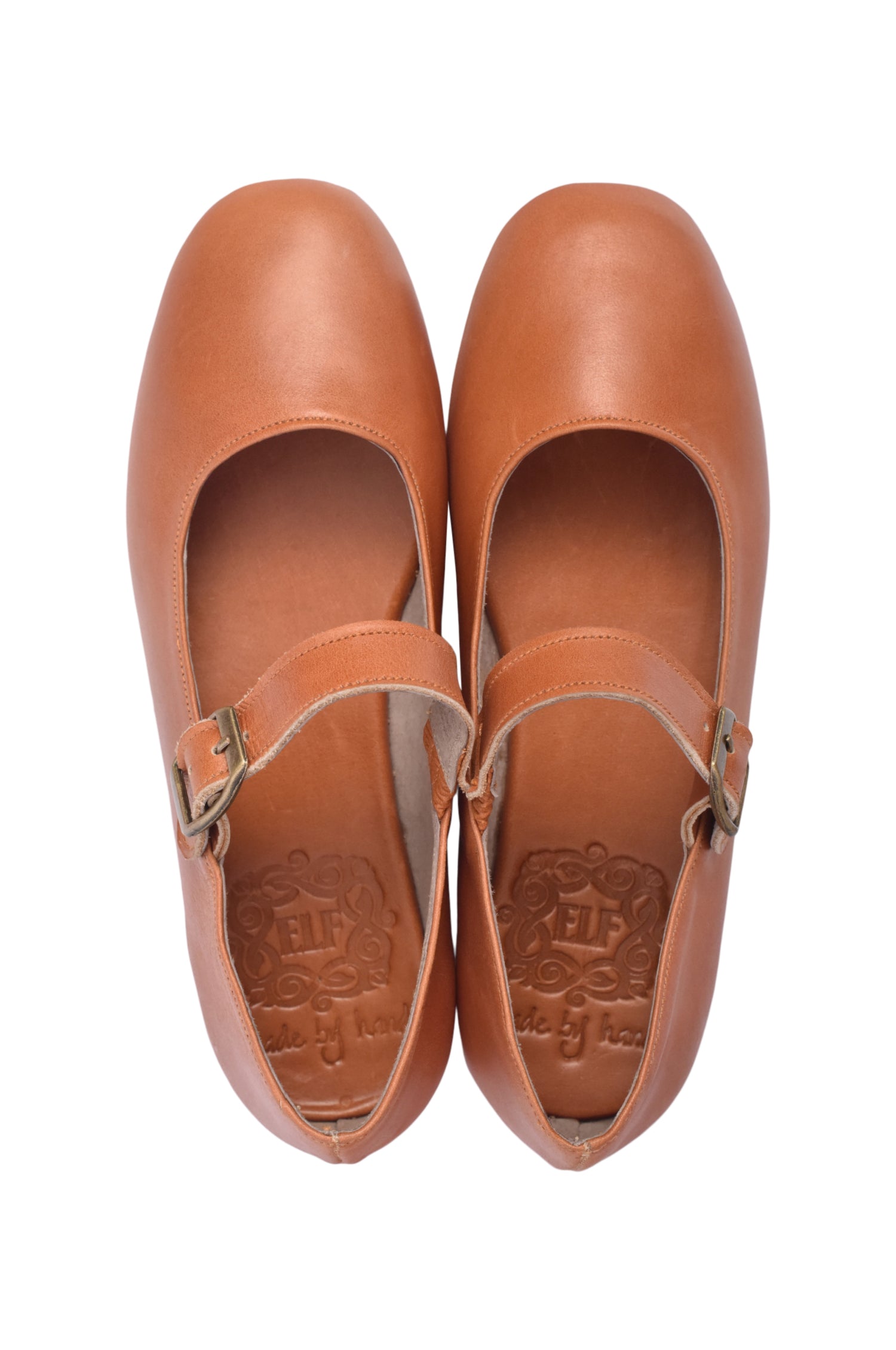 Belle Rose Round Toe Leather Flats-thumbmail-1