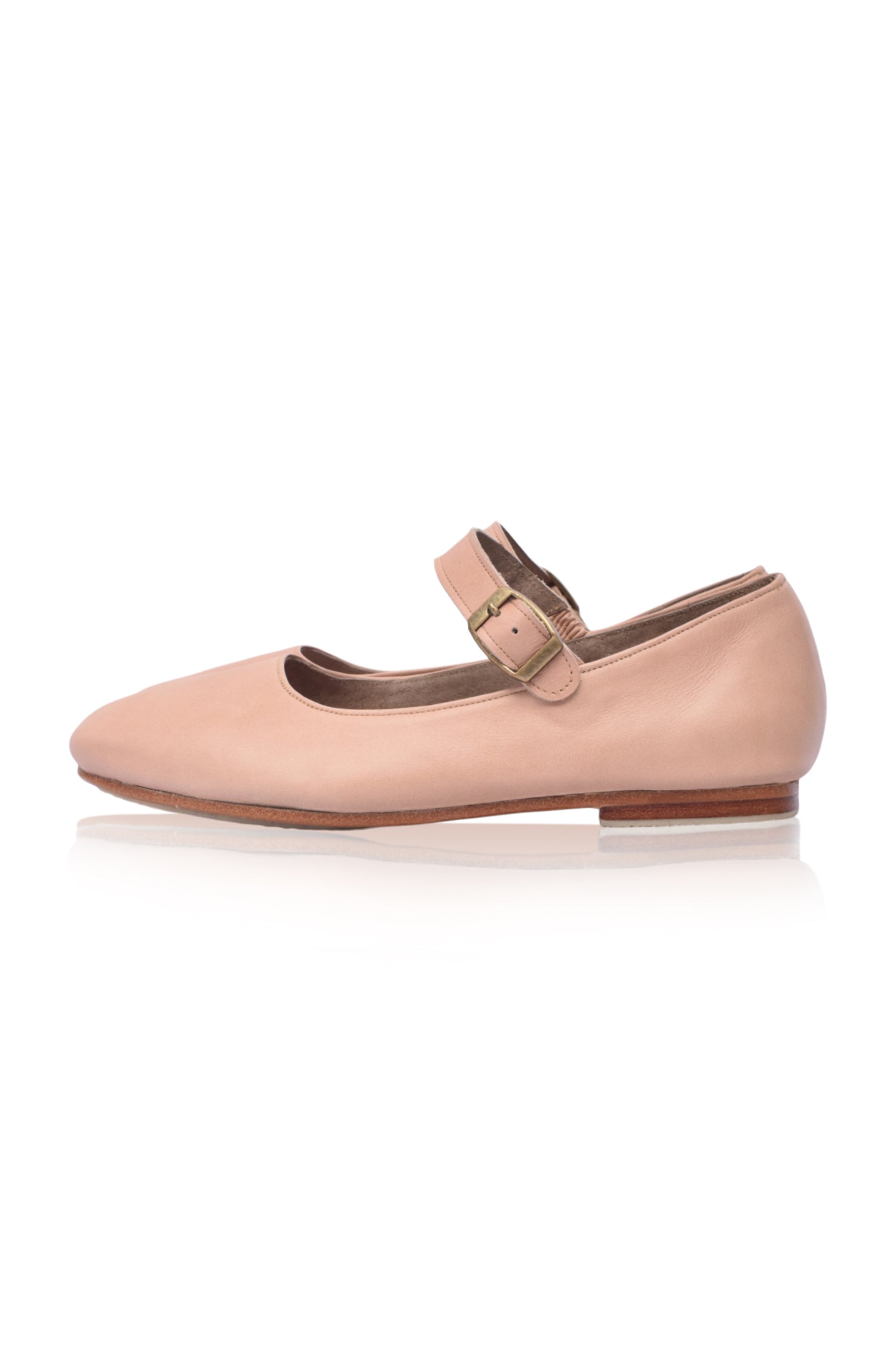 Belle Rose Round Toe Leather Flats-thumbmail-7