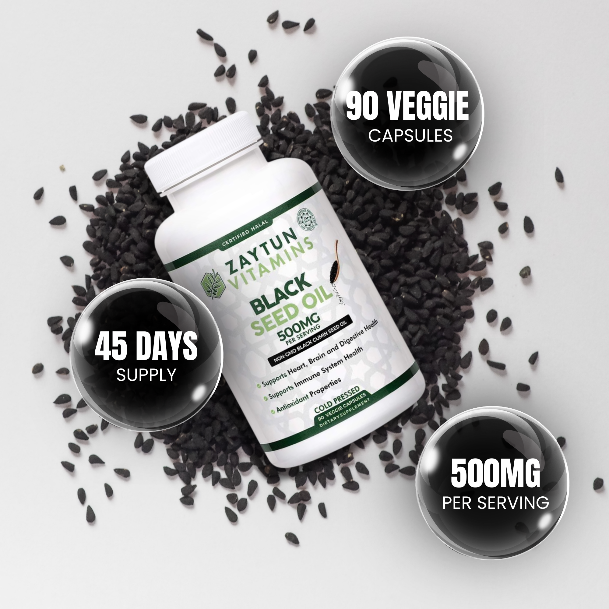 Halal Black Seed Oil Veggie Capsules (3Pack)-thumbmail-2