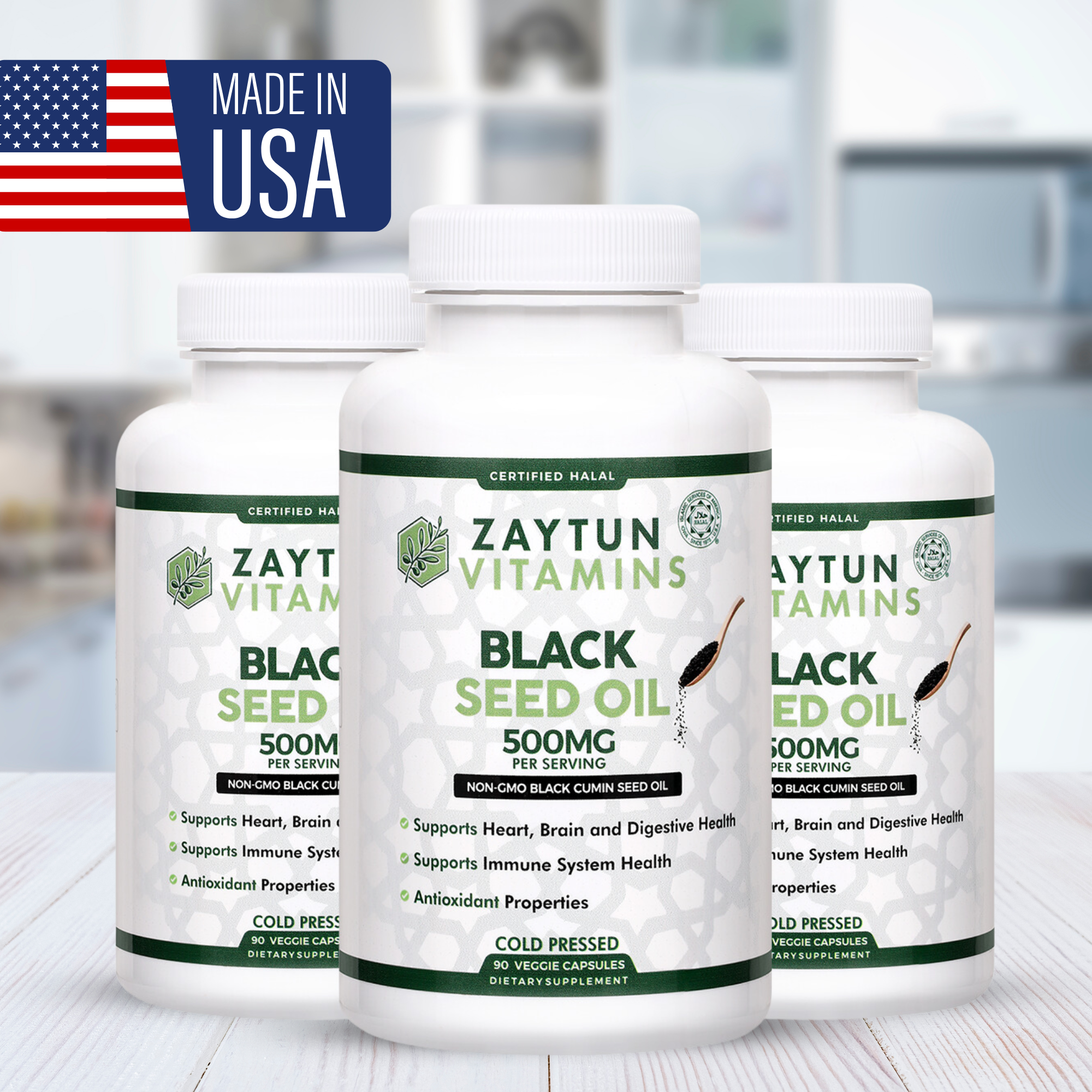 Halal Black Seed Oil Veggie Capsules (3Pack)-thumbmail-1