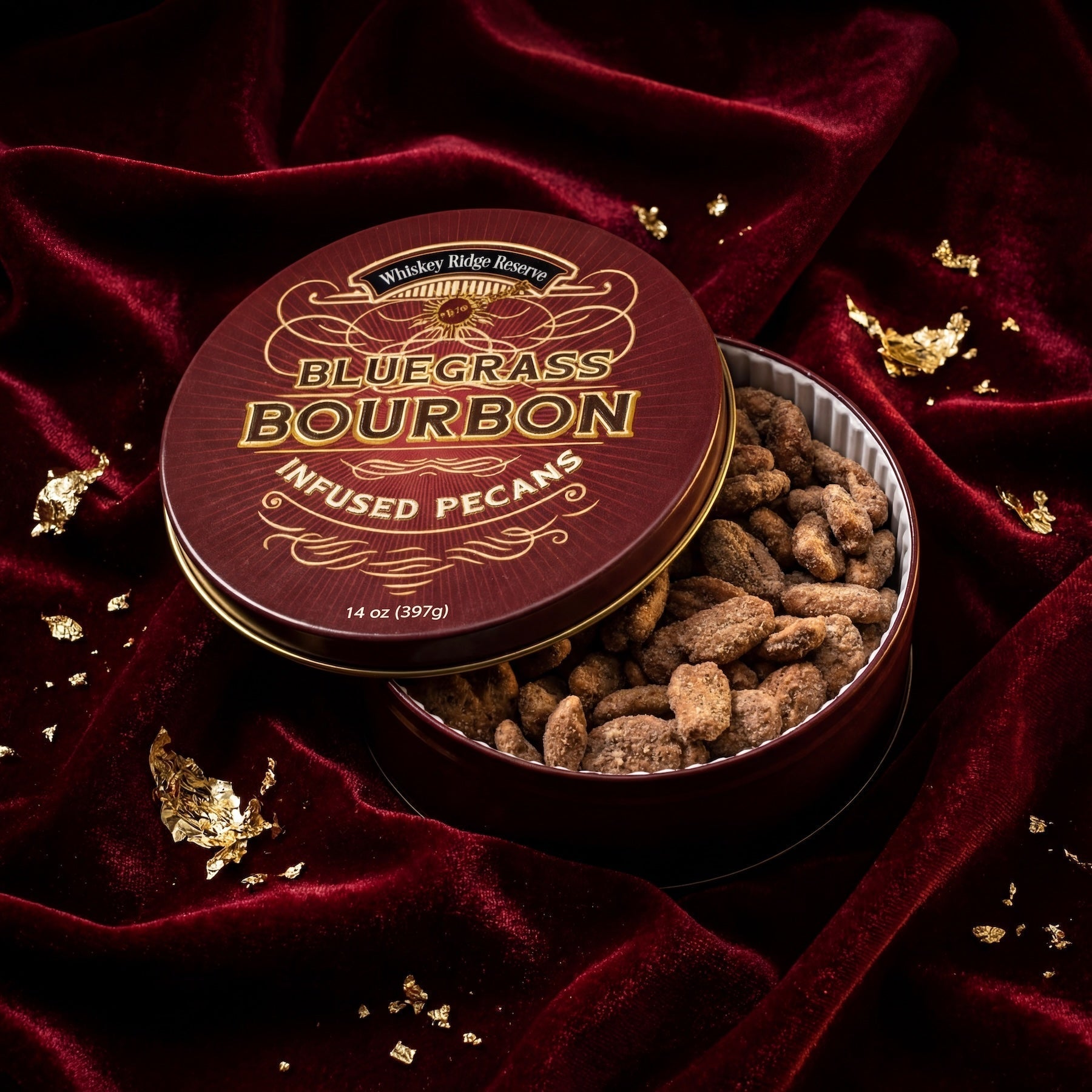 Bourbon Pecan Tin 14 Oz Candied Nuts-thumbmail-5