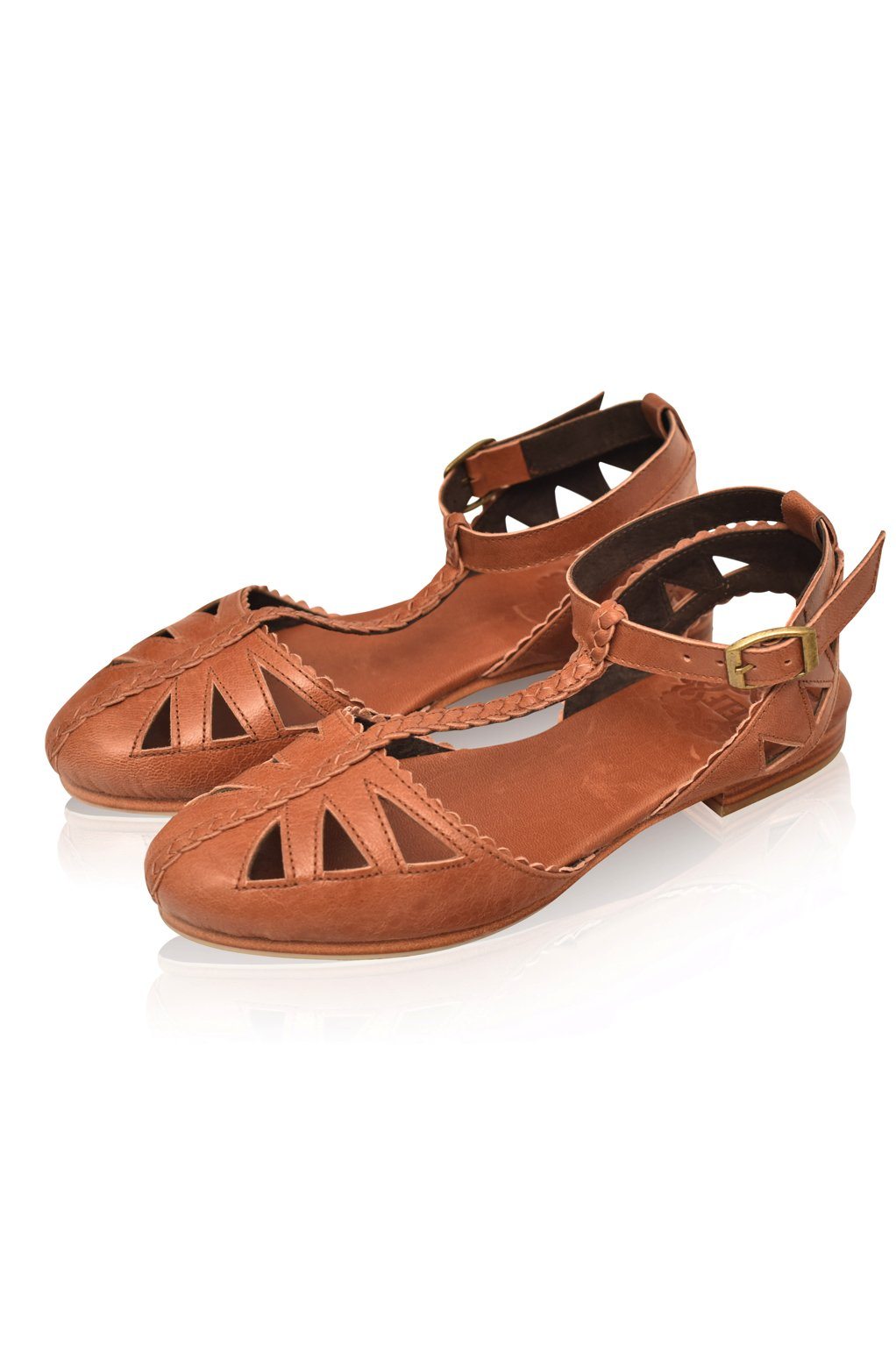 Bounty T-Strap Leather Sandals-thumbmail-2