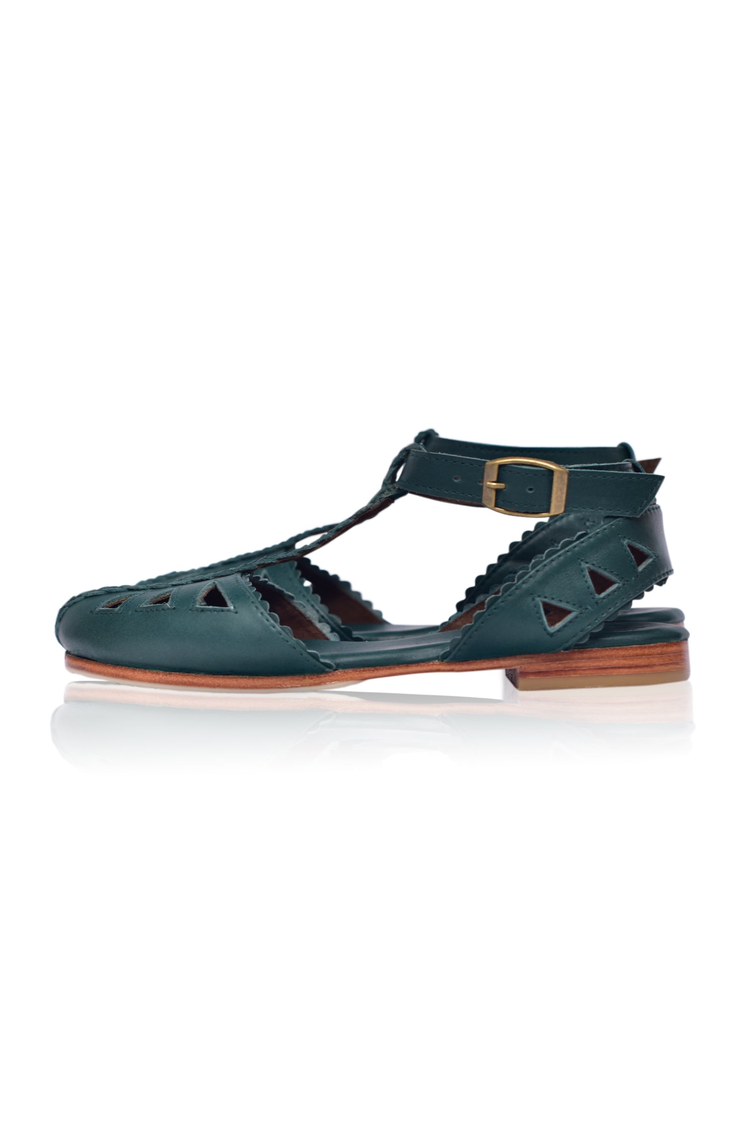 Bounty T-Strap Leather Sandals-thumbmail-4