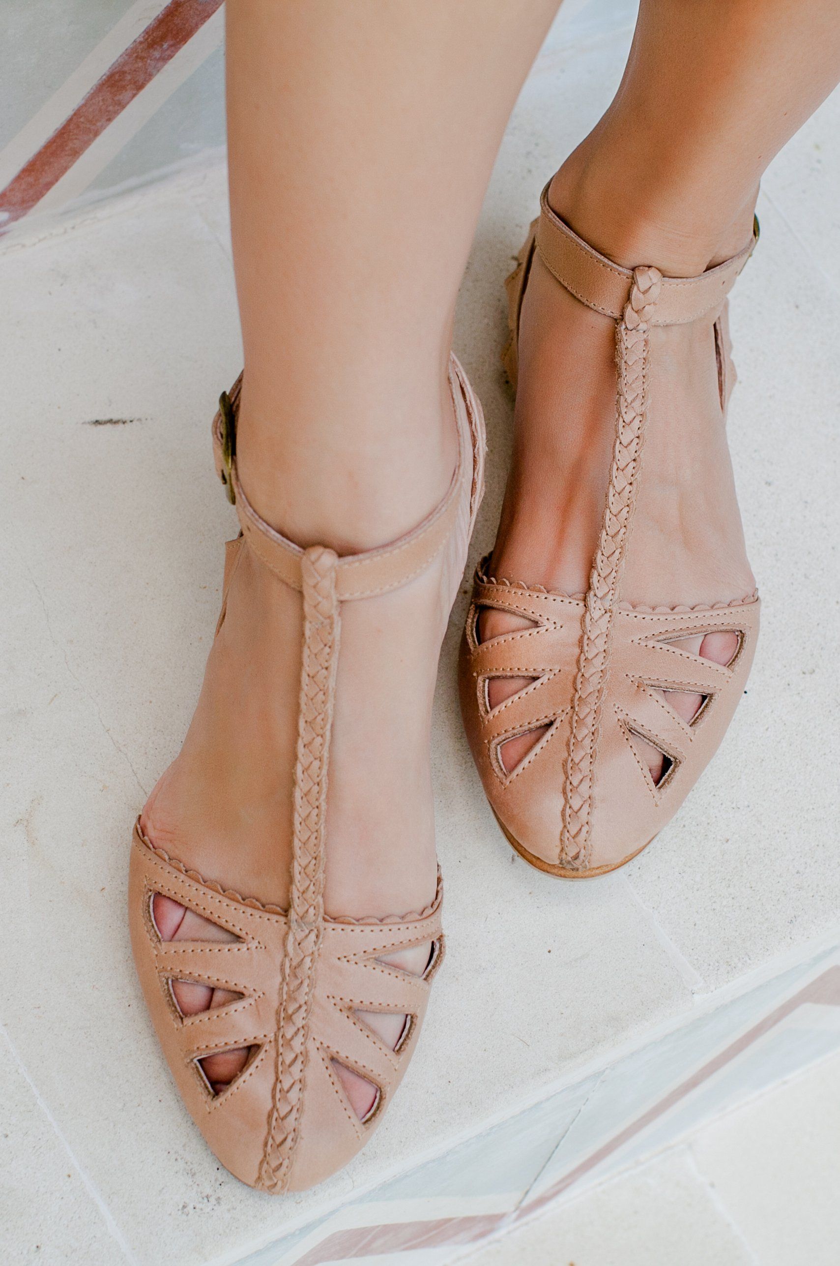Bounty T-Strap Leather Sandals-thumbmail-6