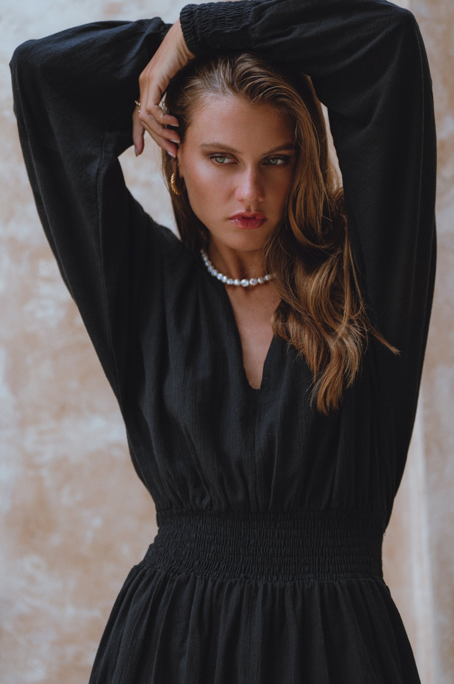Carla Long Sleeve Linen Dress-thumbmail-4