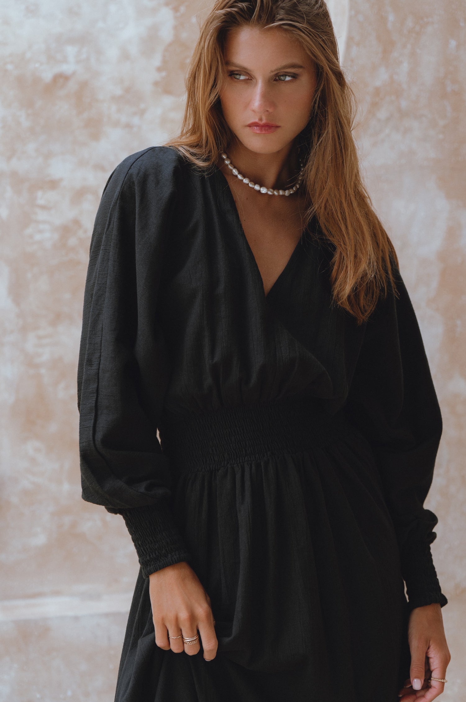 Carla Long Sleeve Linen Dress-thumbmail-5