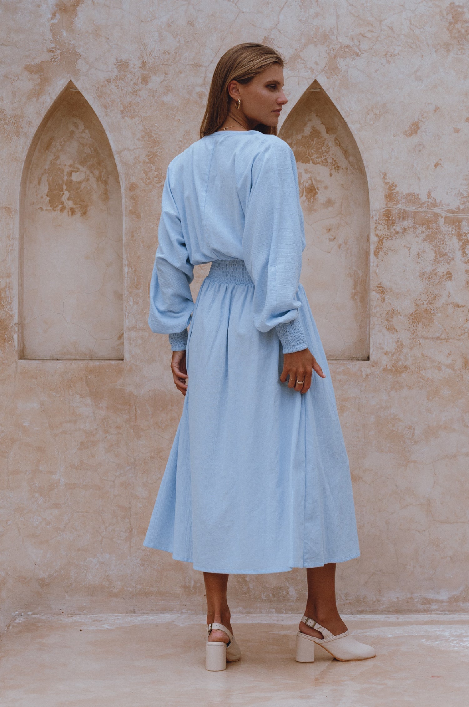 Carla Long Sleeve Linen Dress-thumbmail-9