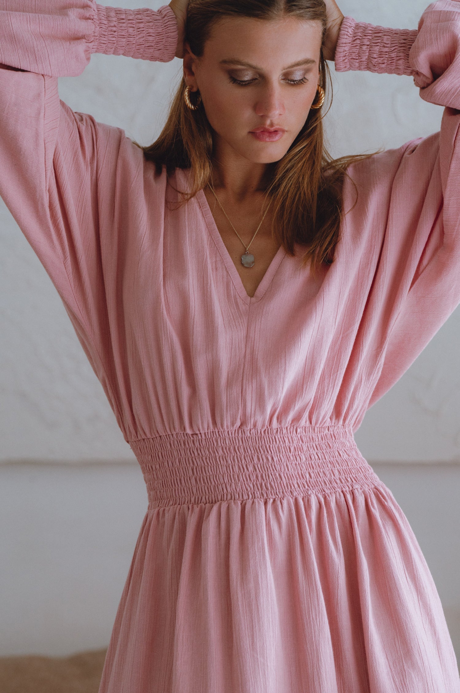 Carla Long Sleeve Linen Dress-thumbmail-2