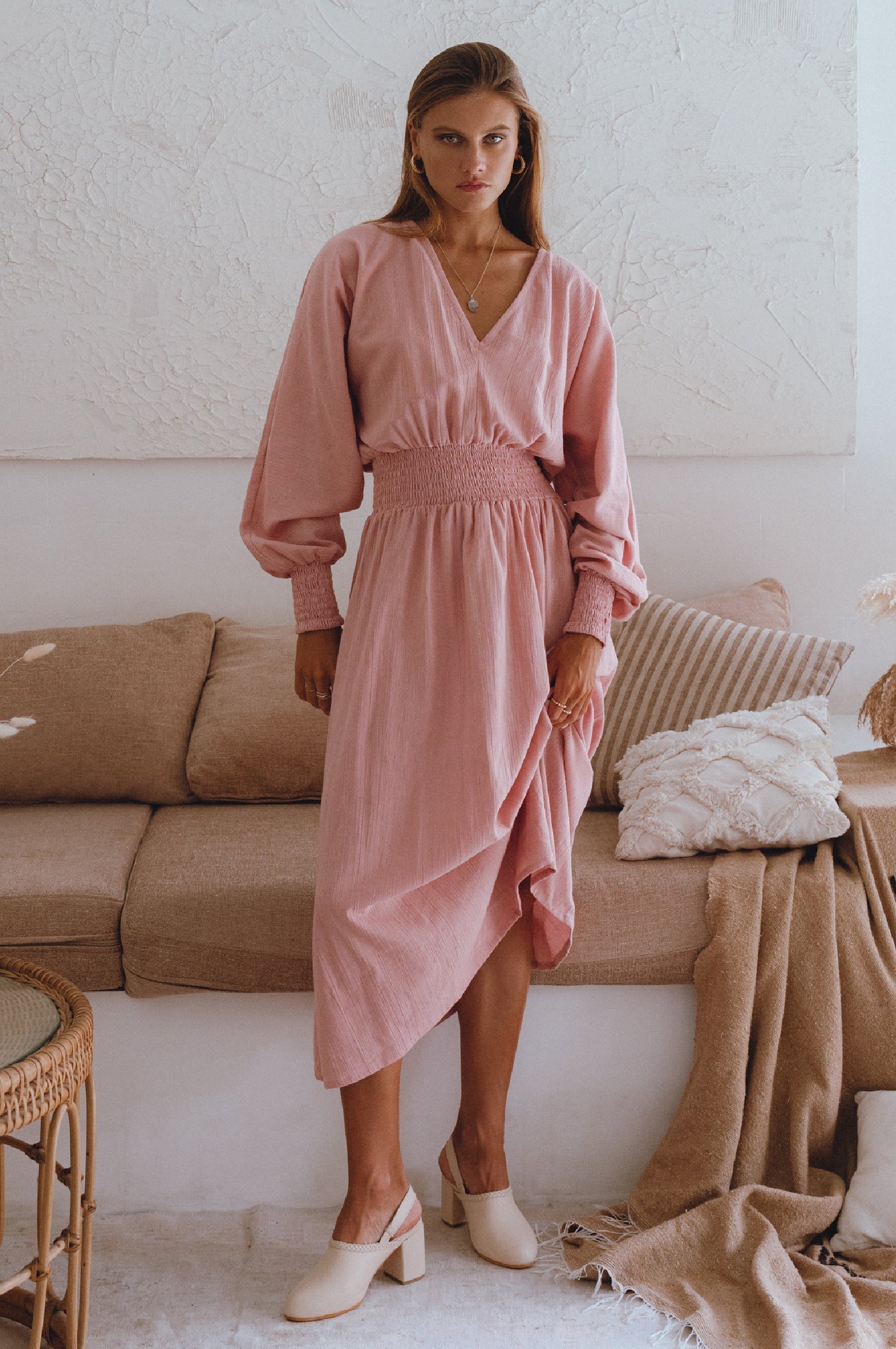 Carla Long Sleeve Linen Dress-thumbmail-8