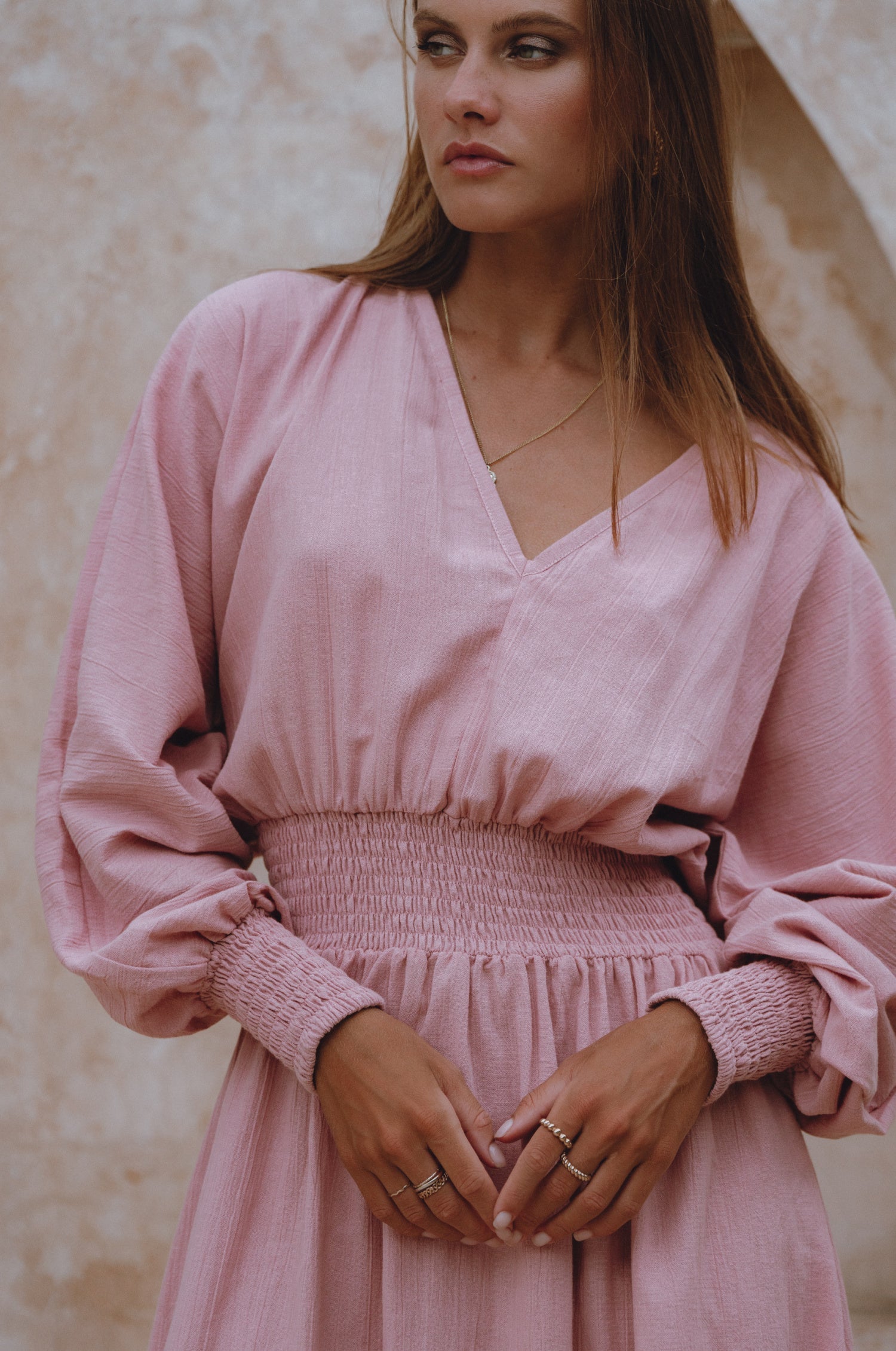 Carla Long Sleeve Linen Dress-thumbmail-1