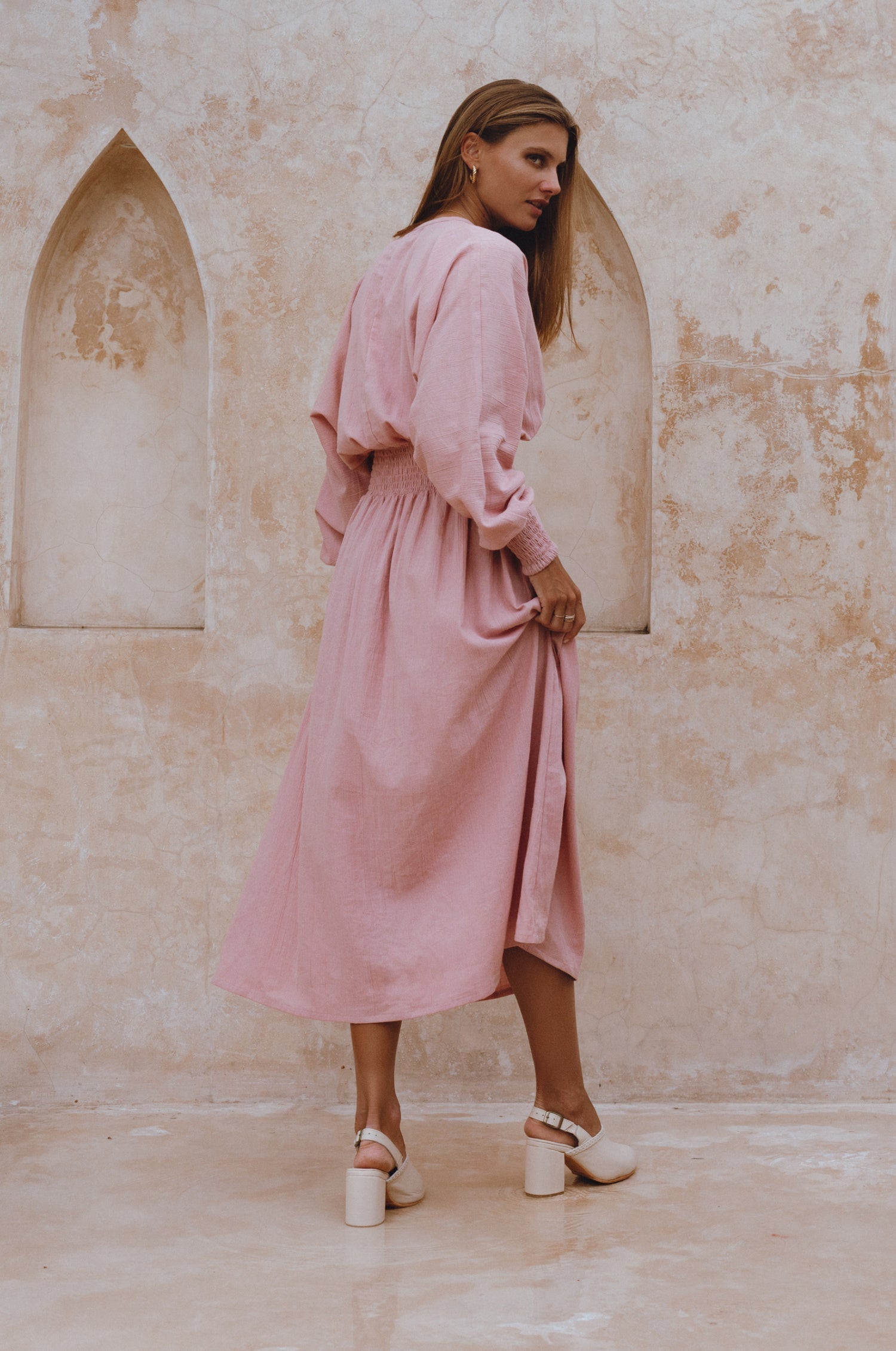 Carla Long Sleeve Linen Dress-thumbmail-4