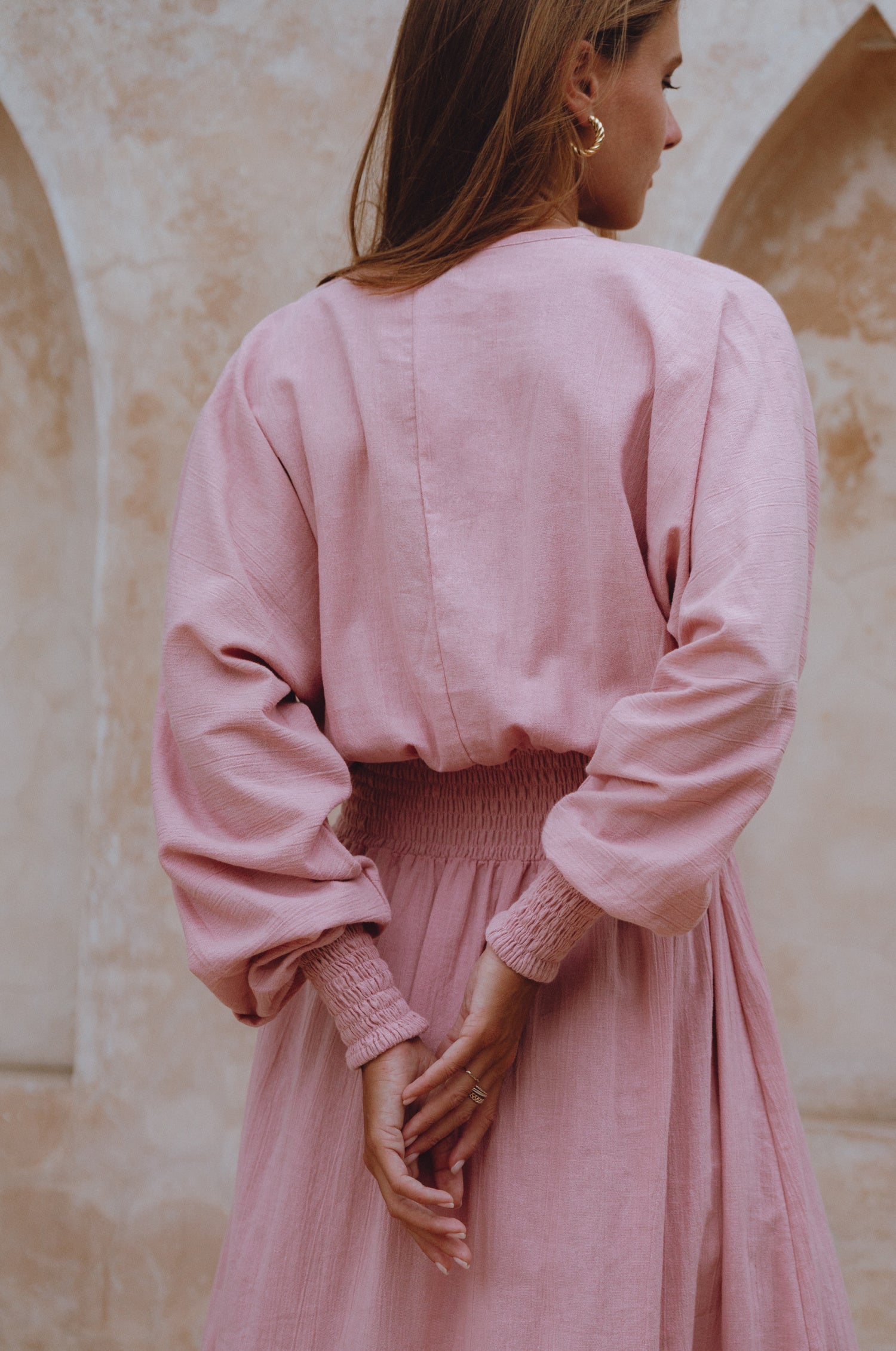 Carla Long Sleeve Linen Dress-thumbmail-7