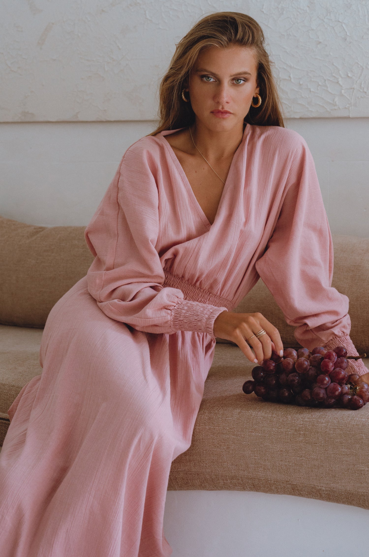 Carla Long Sleeve Linen Dress-thumbmail-3