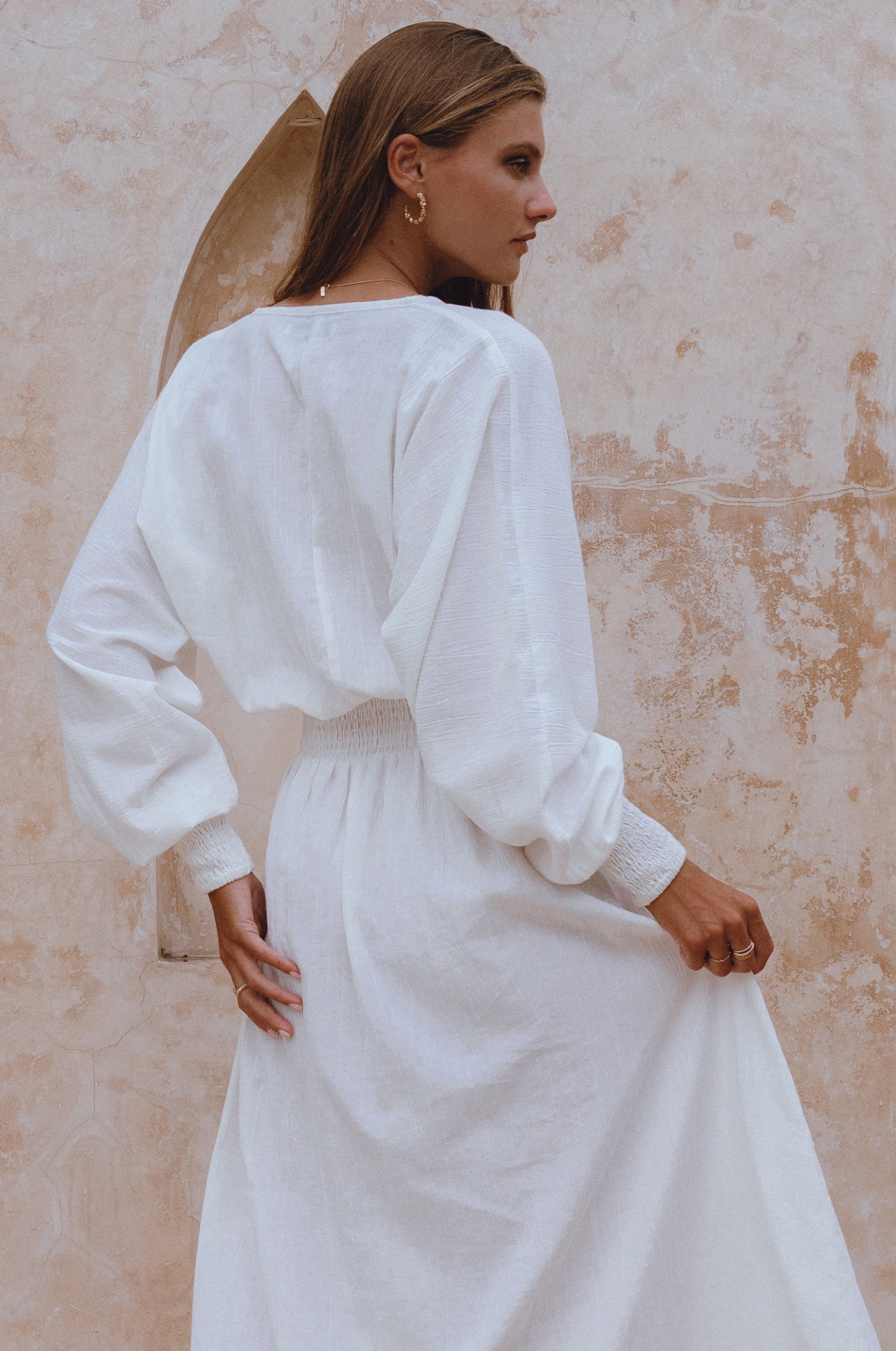 Carla Long Sleeve Linen Dress-thumbmail-7