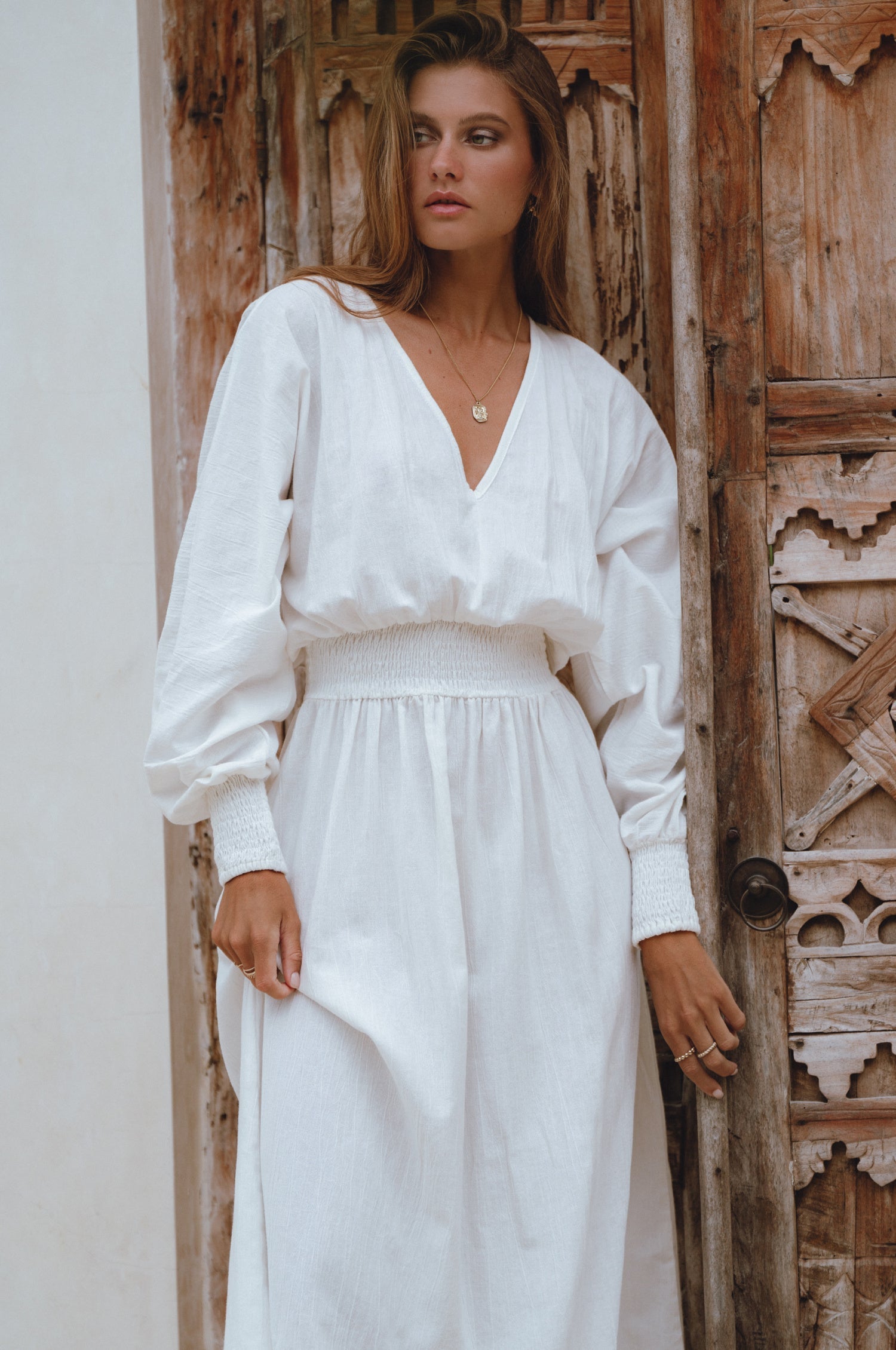 Carla Long Sleeve Linen Dress-thumbmail-8