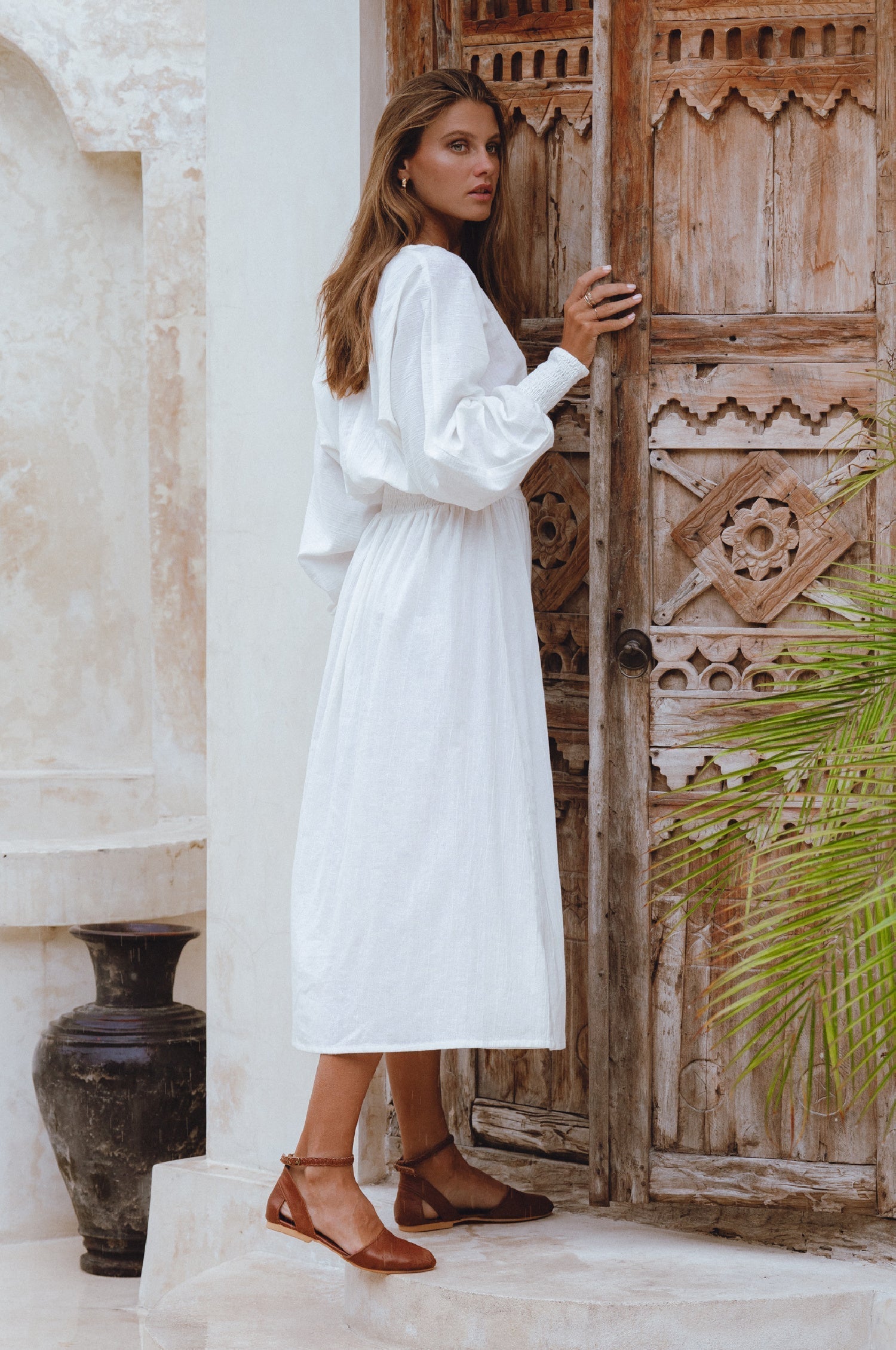 Carla Long Sleeve Linen Dress-thumbmail-11