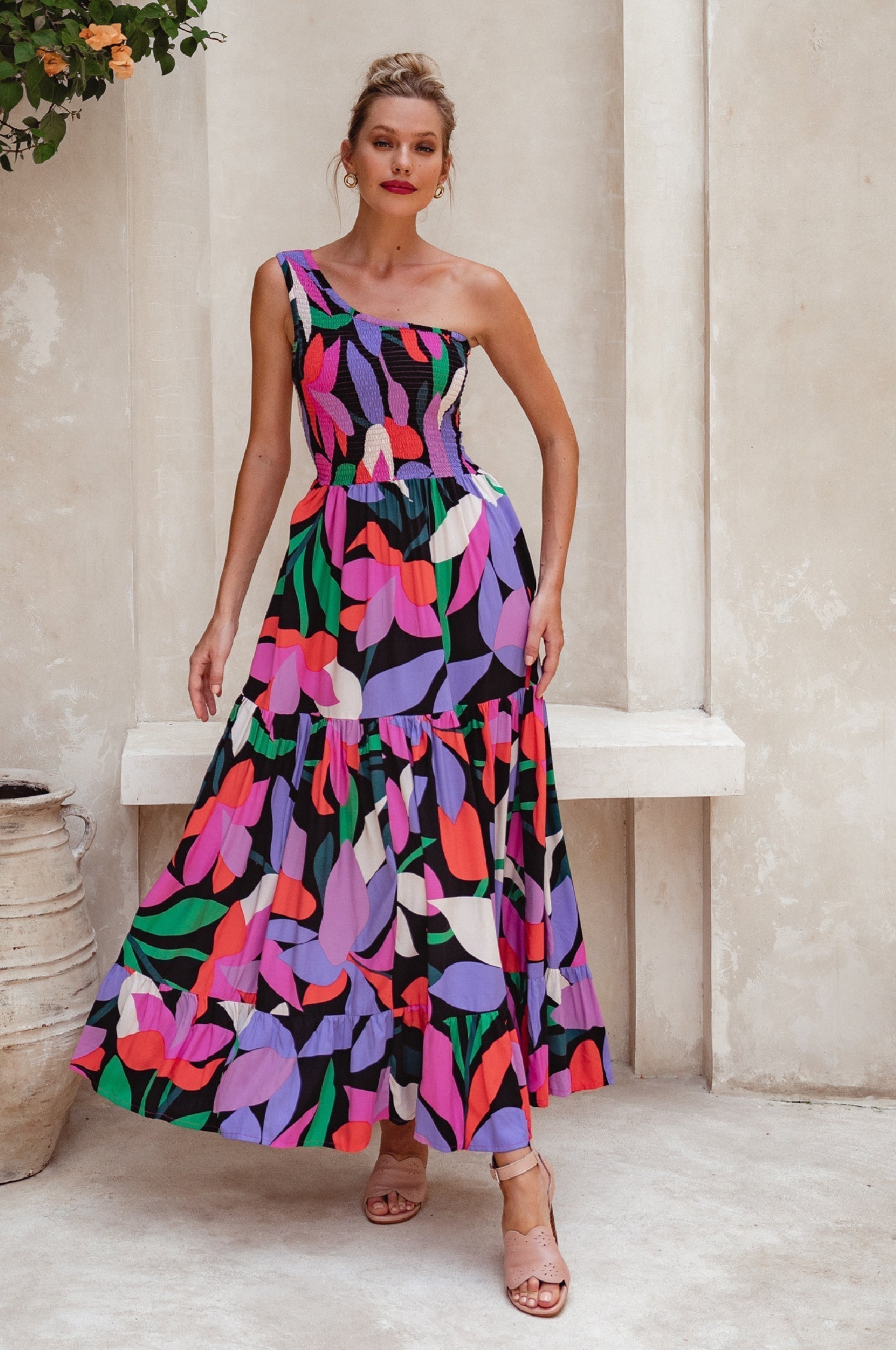 Cassandra One Shoulder Maxi Dress-thumbmail-4