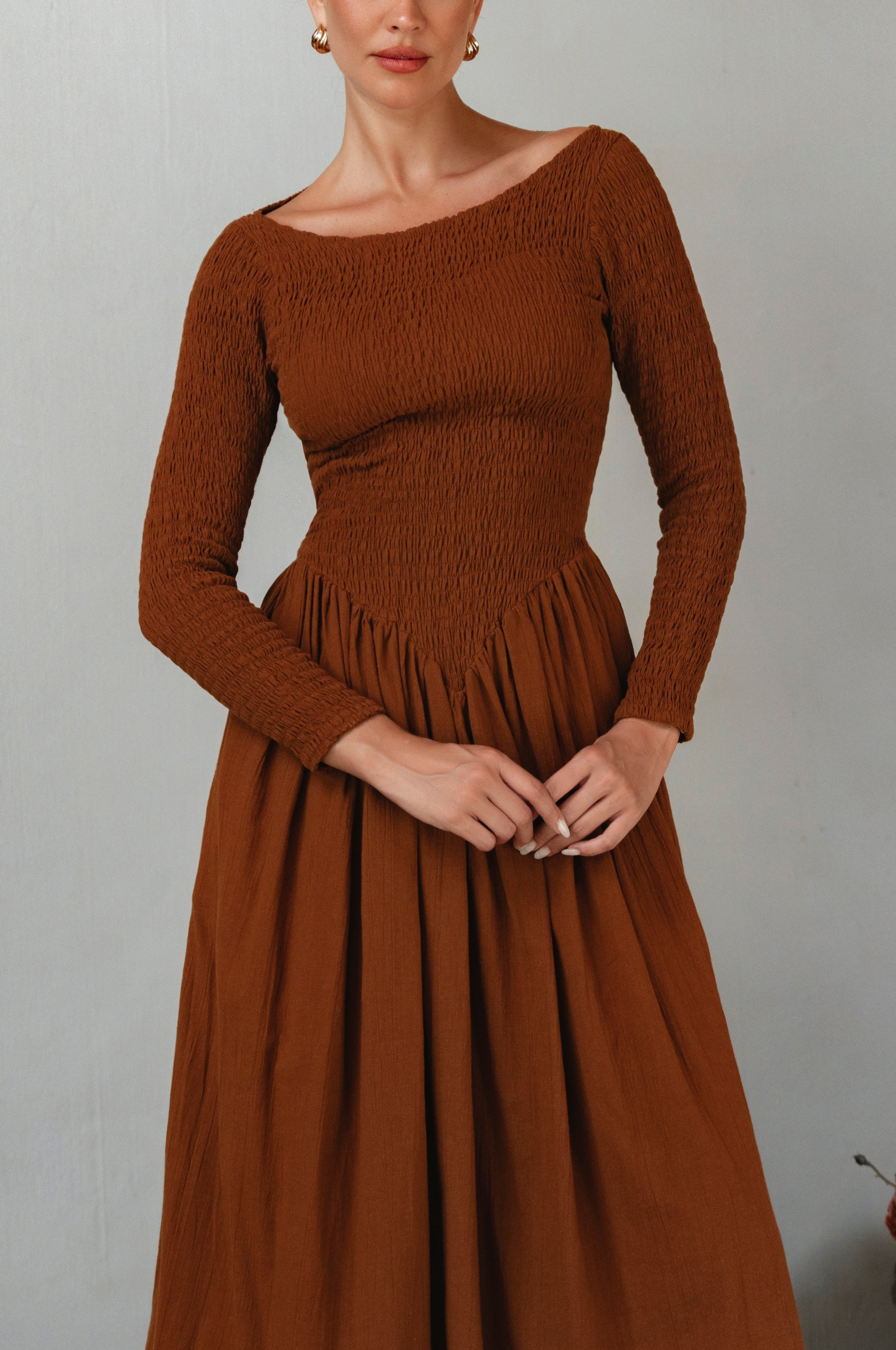 Chantilly Long Sleeve Smocked Dress-thumbmail-11