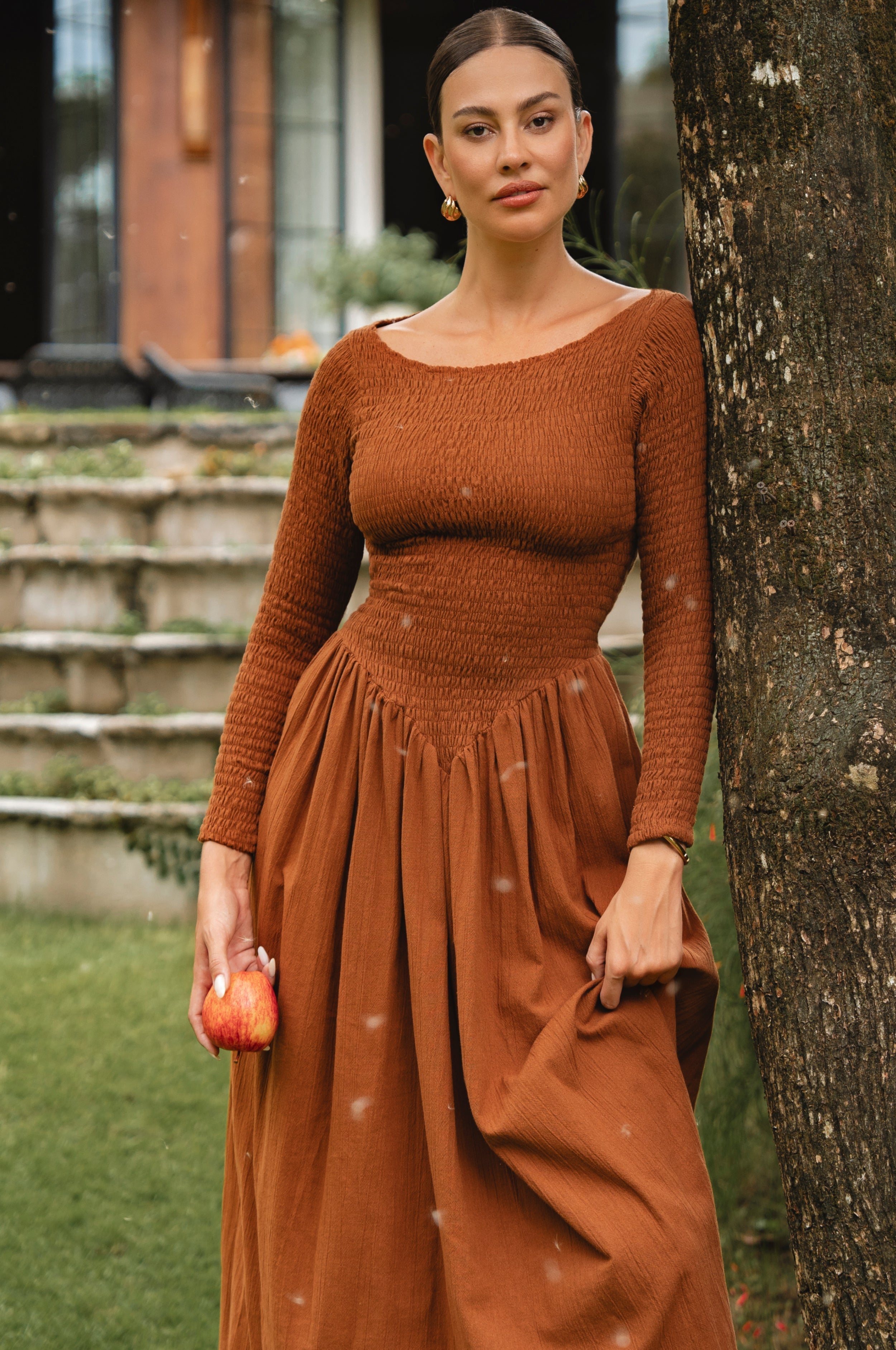 Chantilly Long Sleeve Smocked Dress-thumbmail-3