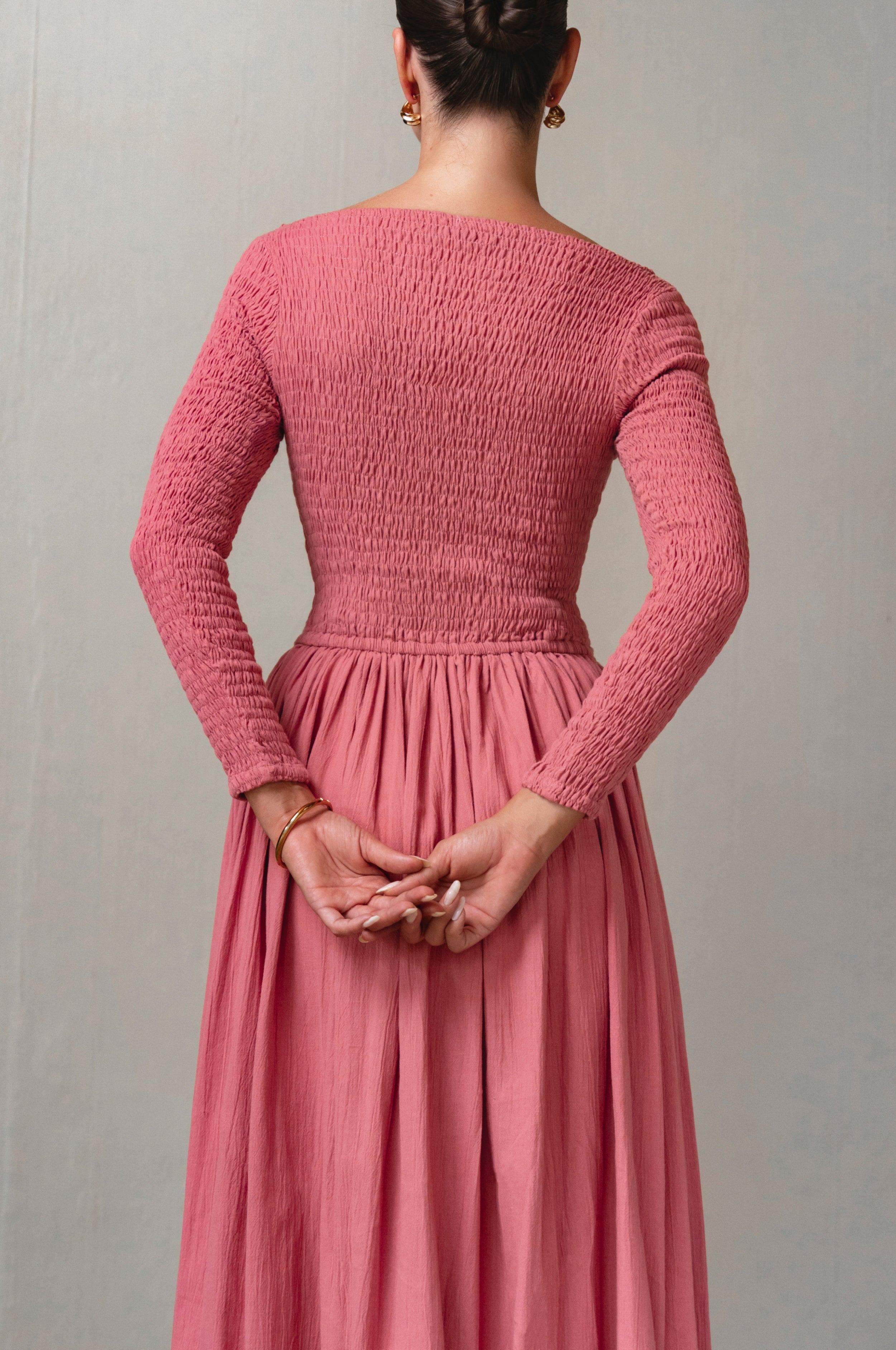 Chantilly Long Sleeve Smocked Dress-thumbmail-12