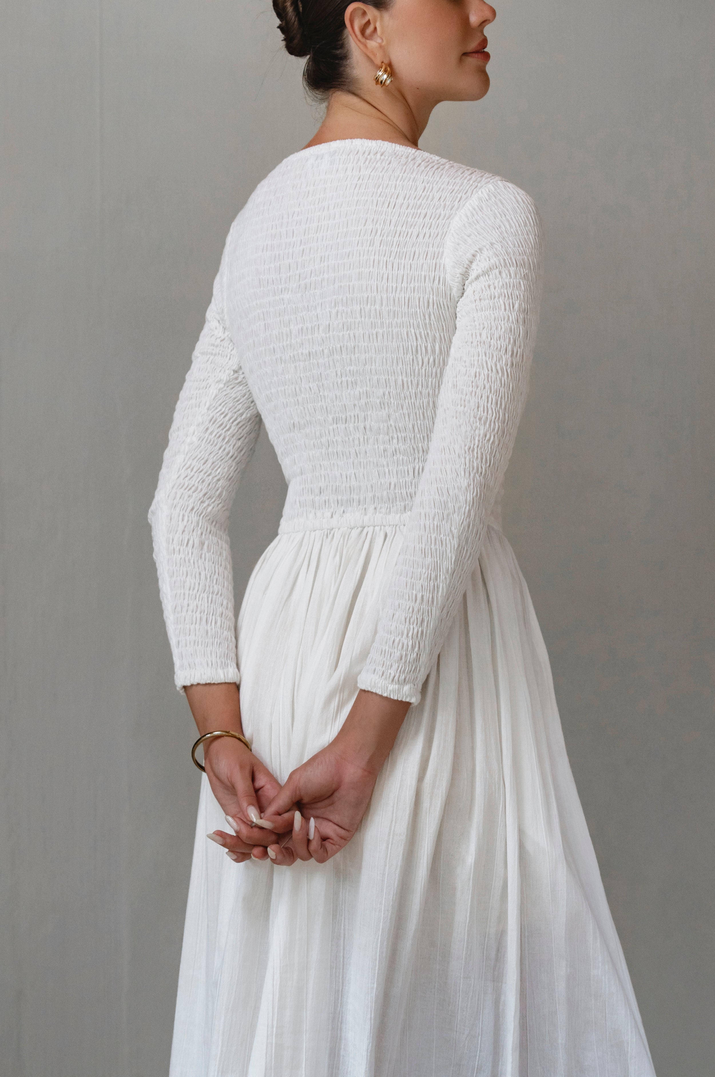 Chantilly Long Sleeve Smocked Dress-thumbmail-9