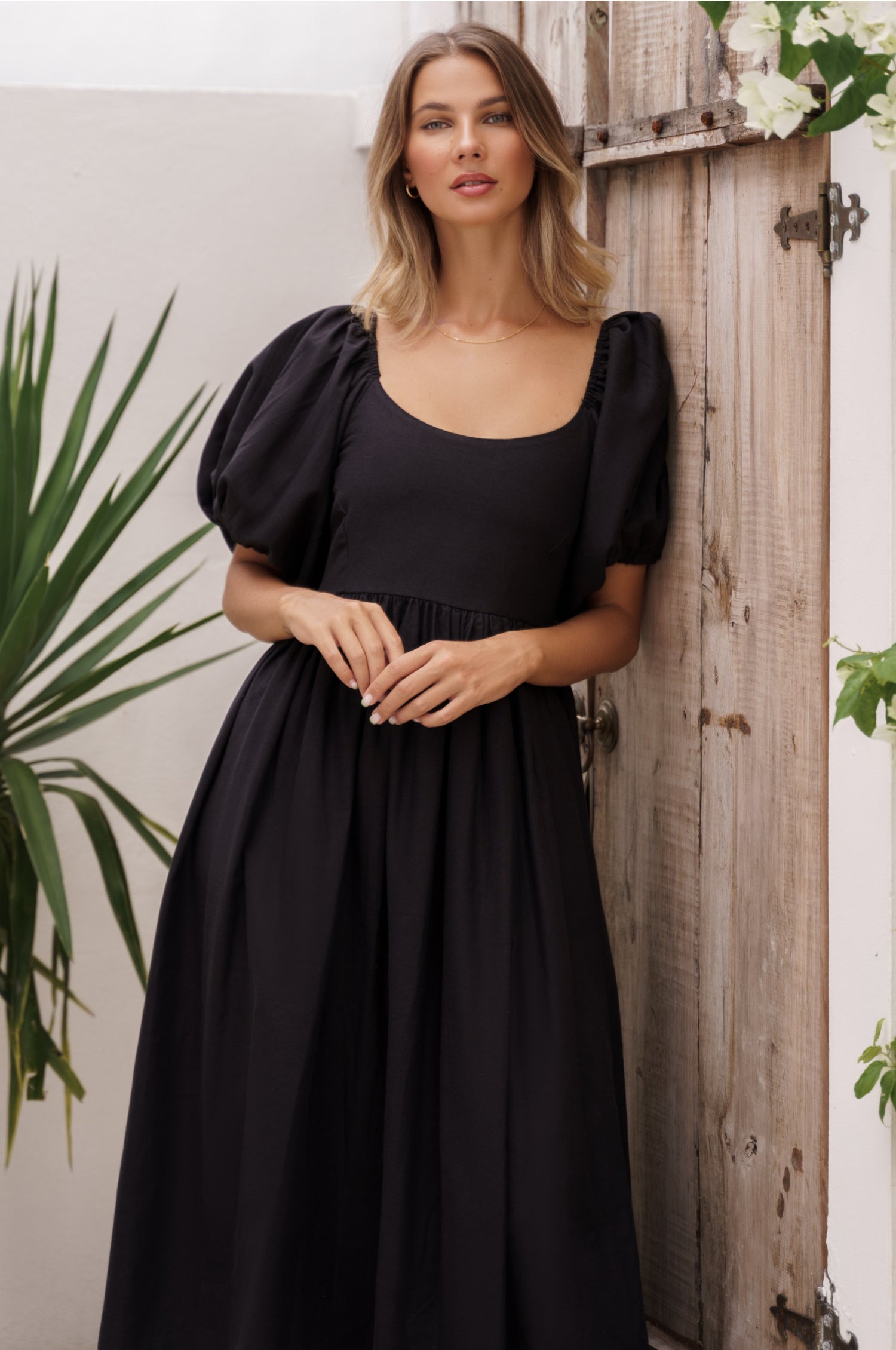 Cherie Puff Sleeve Midi Dress-thumbmail-8
