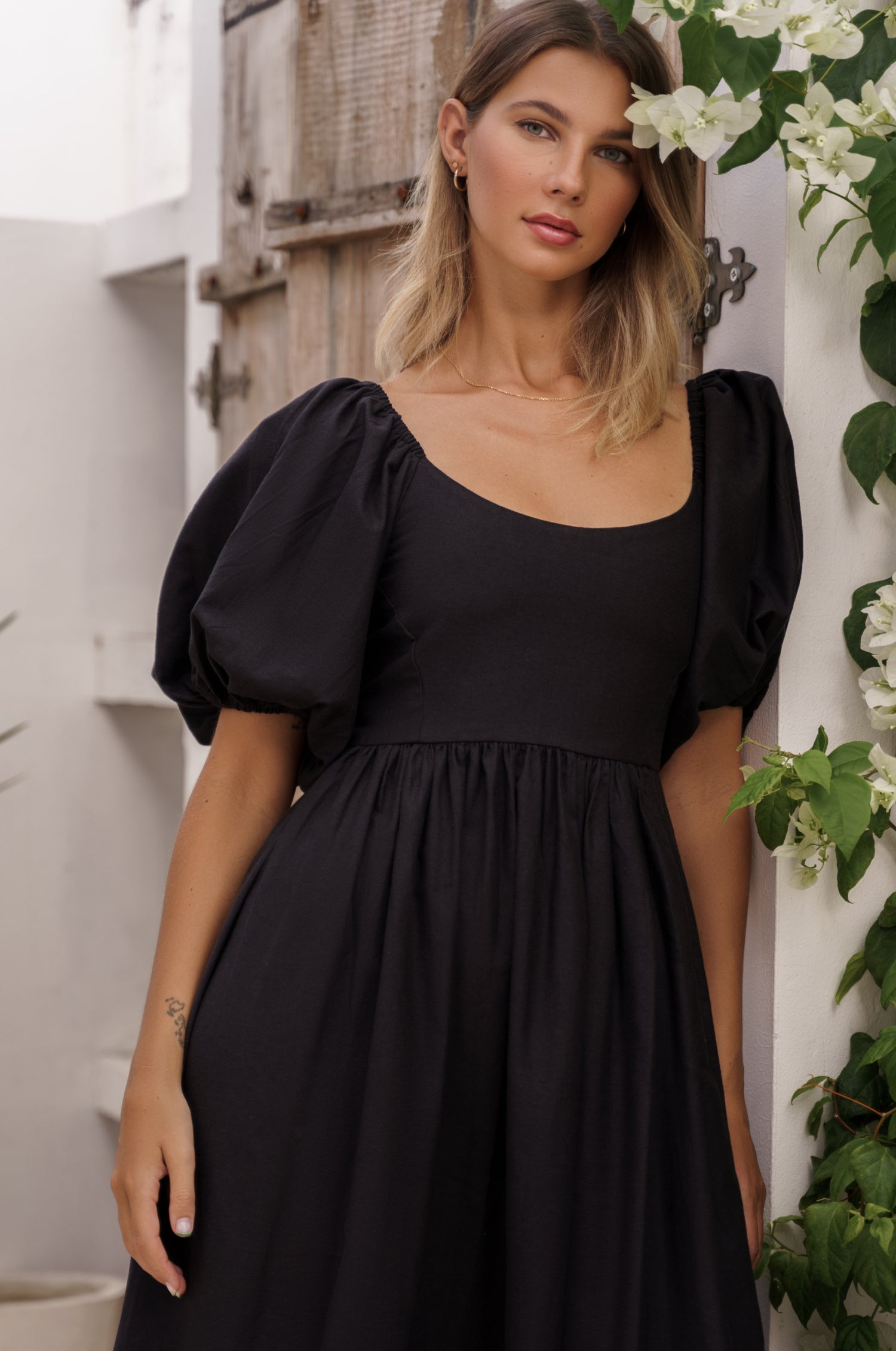 Cherie Puff Sleeve Midi Dress-thumbmail-16