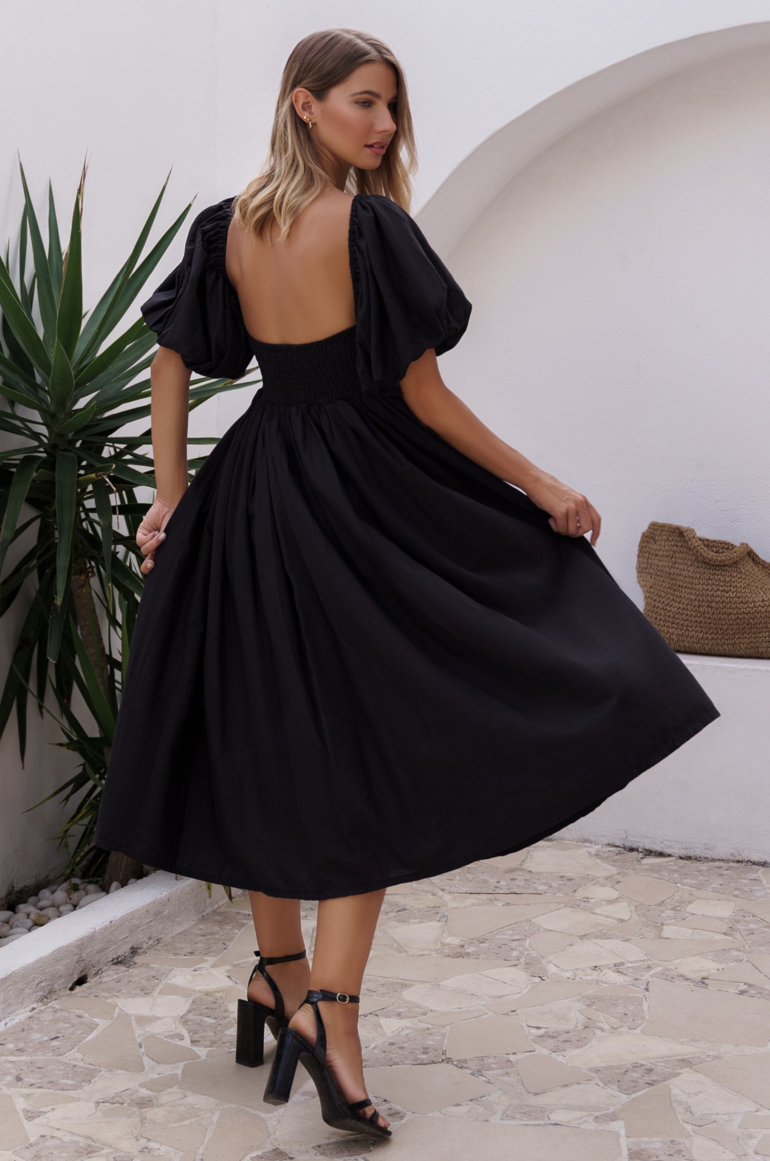 Cherie Puff Sleeve Midi Dress-thumbmail-7