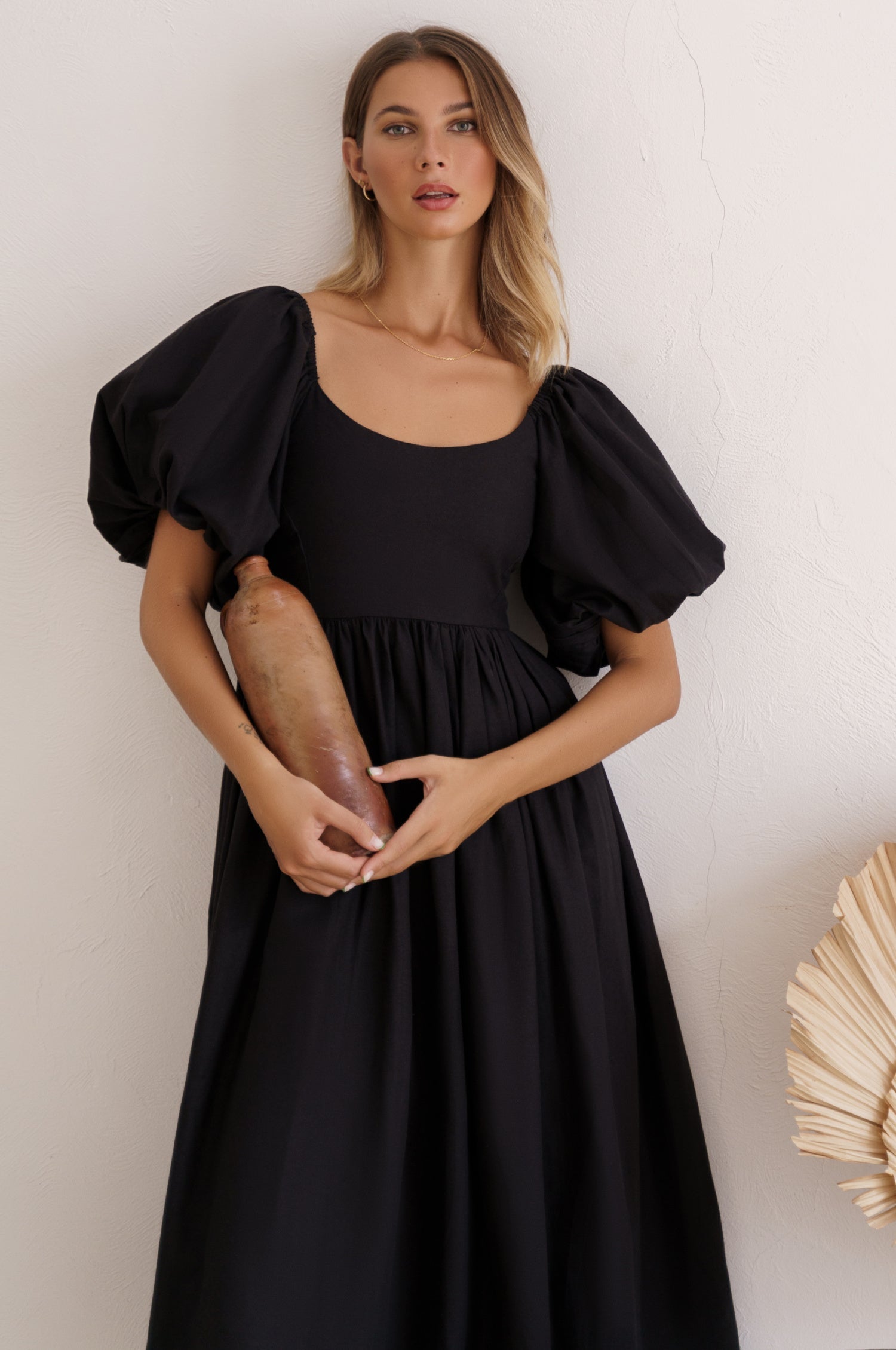 Cherie Puff Sleeve Midi Dress-thumbmail-8