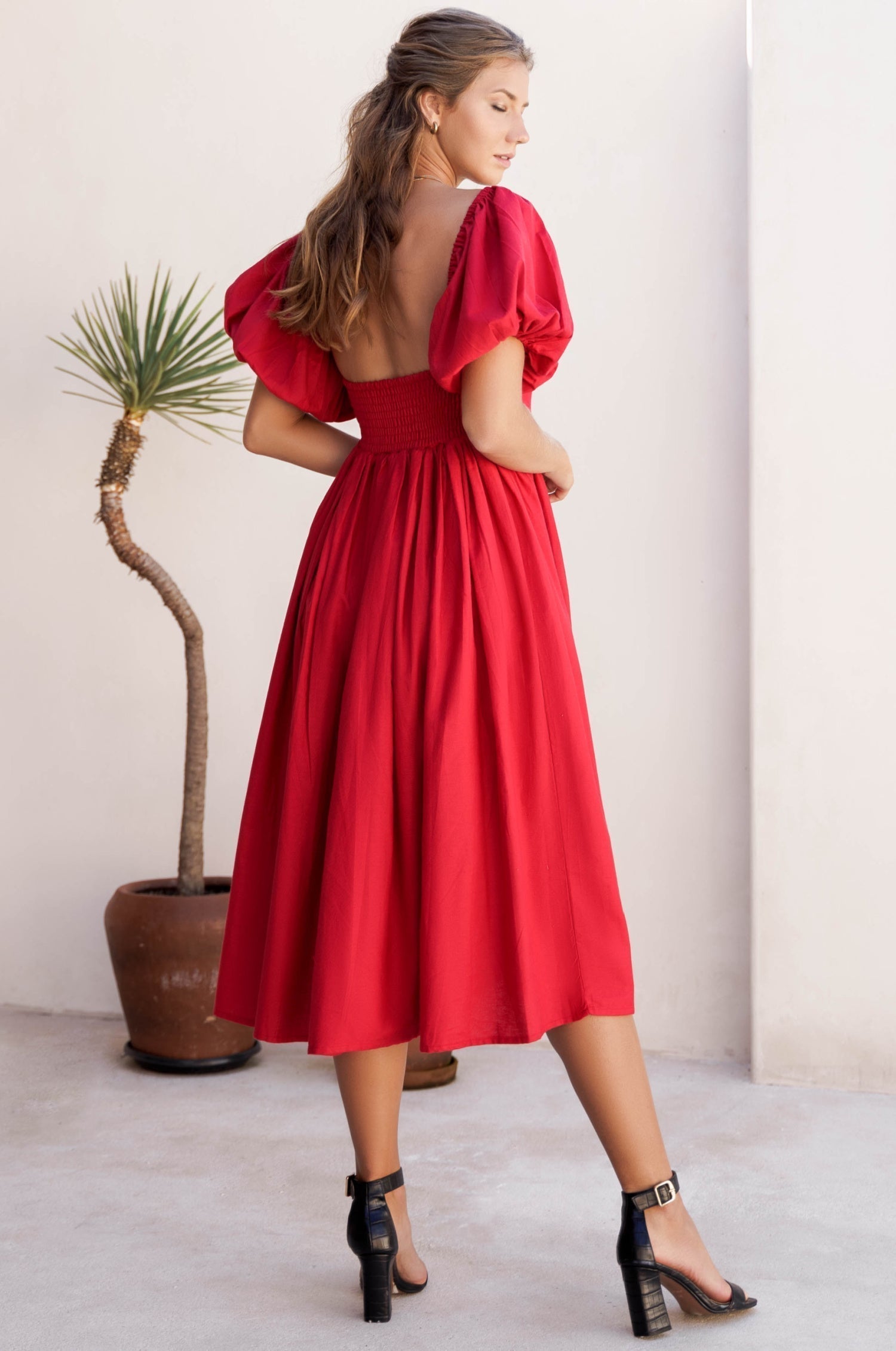 Cherie Puff Sleeve Midi Dress-thumbmail-8