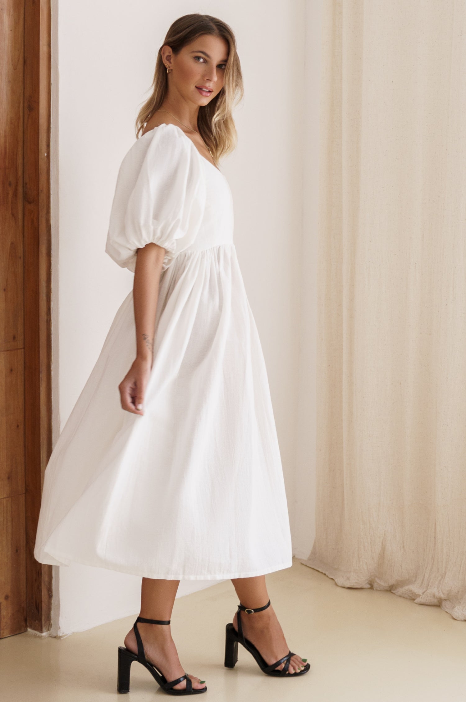 Cherie Puff Sleeve Midi Dress-thumbmail-18