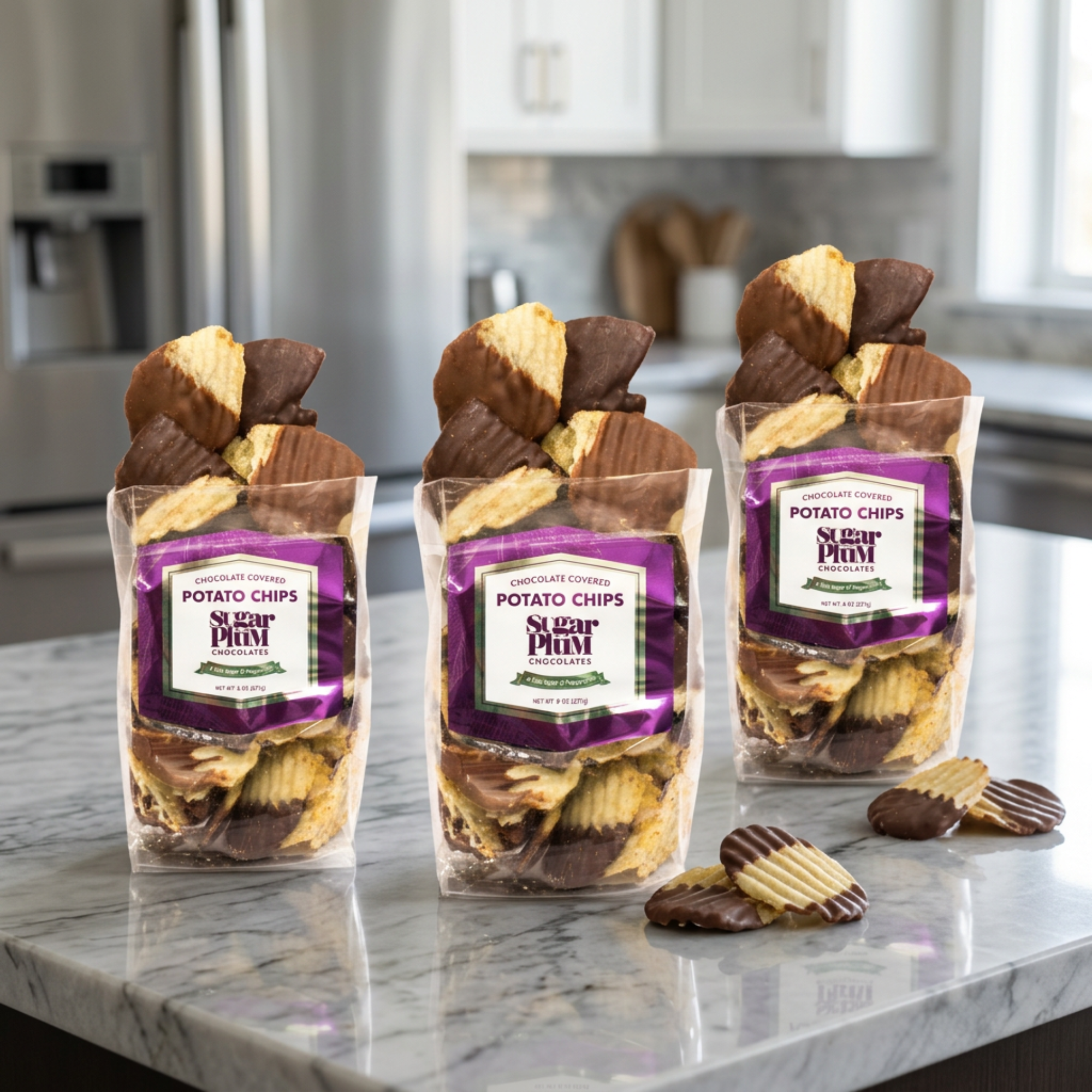 Chocolate-Covered Hand-Dipped Potato Chips – 3 Pack of 8 Oz Bags in Gift Box-thumbmail-2