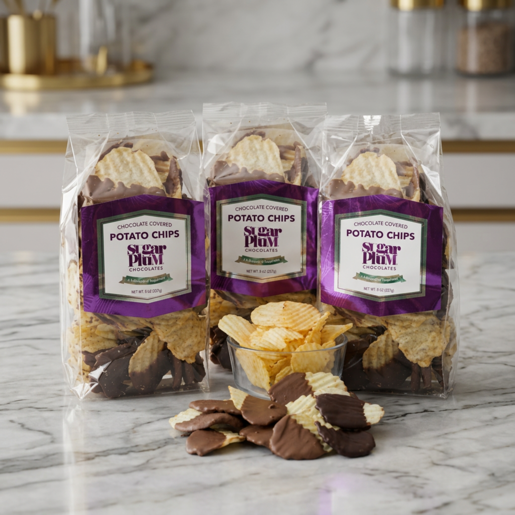 Chocolate-Covered Hand-Dipped Potato Chips – 3 Pack of 8 Oz Bags in Gift Box-thumbmail-1