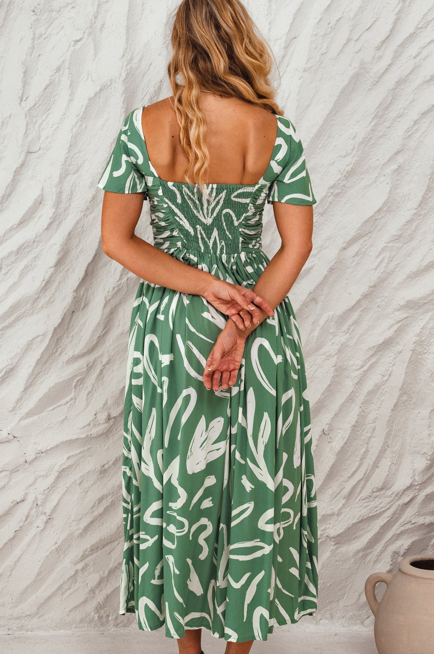 Clemente Gathered Midi Dress-thumbmail-6