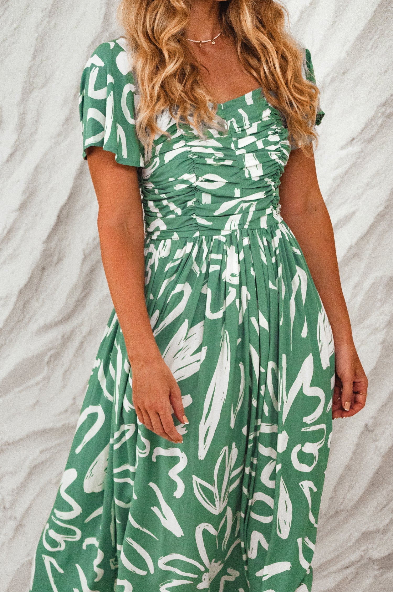 Clemente Gathered Midi Dress-thumbmail-8
