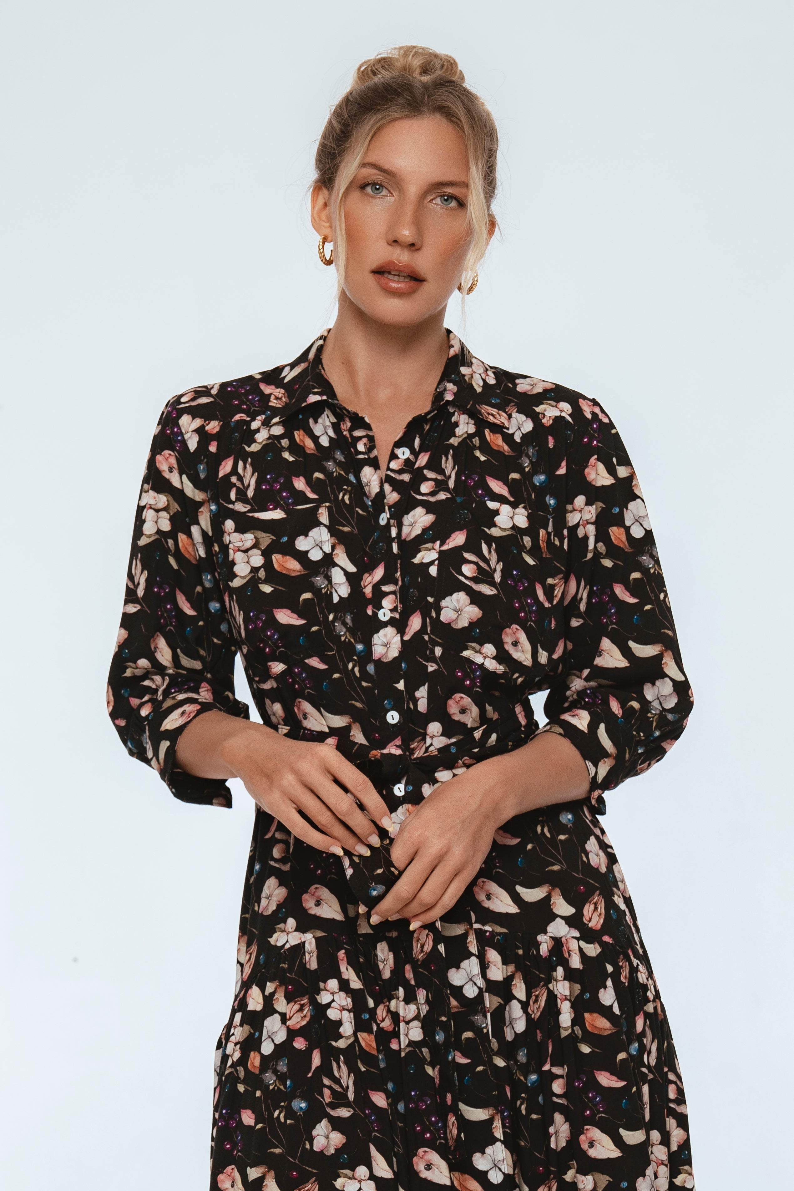 Colette Long Sleeve Shirt Dress-thumbmail-6