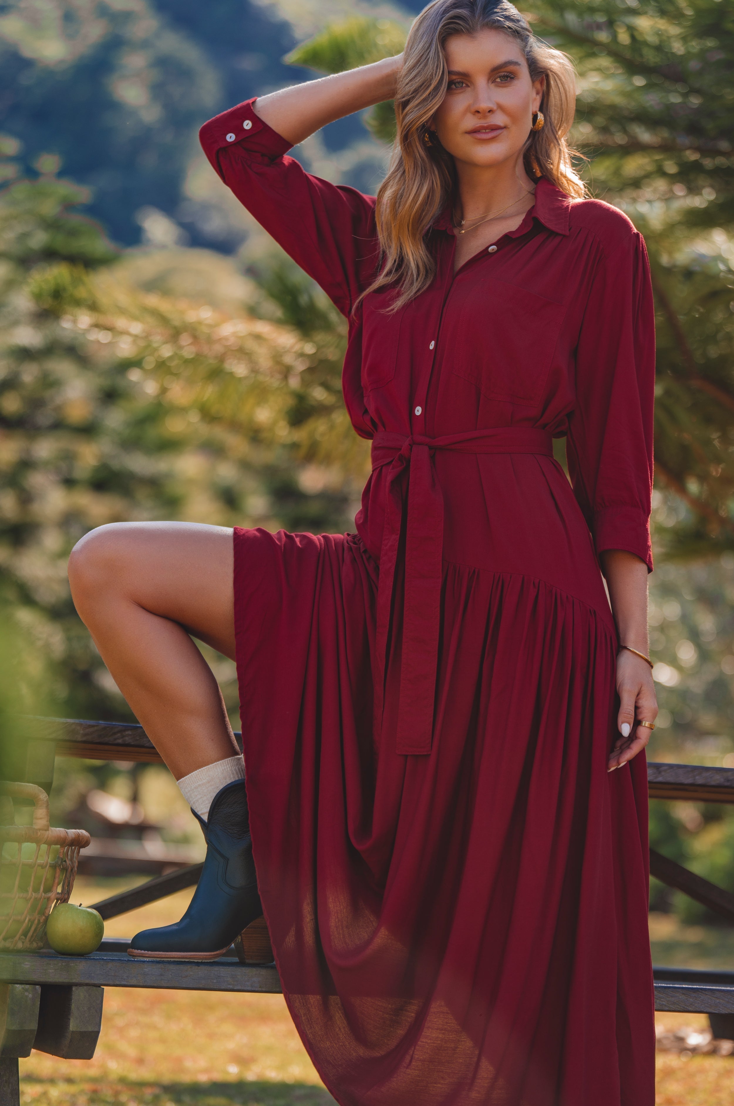 Colette Long Sleeve Shirt Dress-thumbmail-8