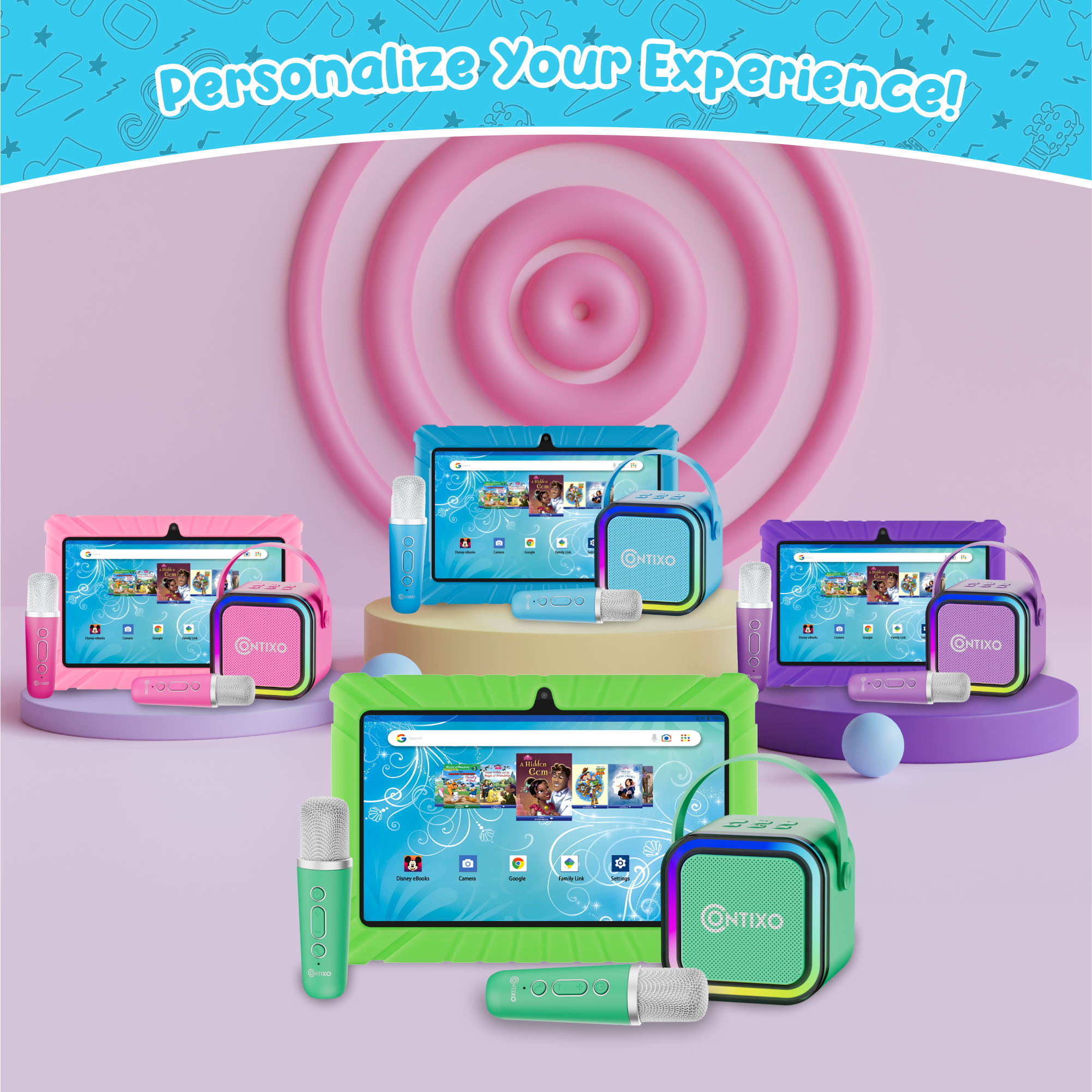 Contixo V8 7" Kids Tablet With Kids Bluetooth Karaoke and Two Microphones-thumbmail-4