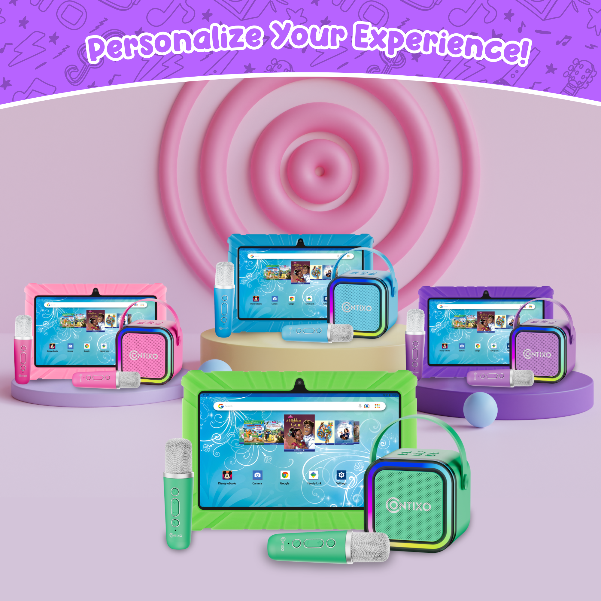 Contixo V8 7" Kids Tablet With Kids Bluetooth Karaoke and Two Microphones-thumbmail-34