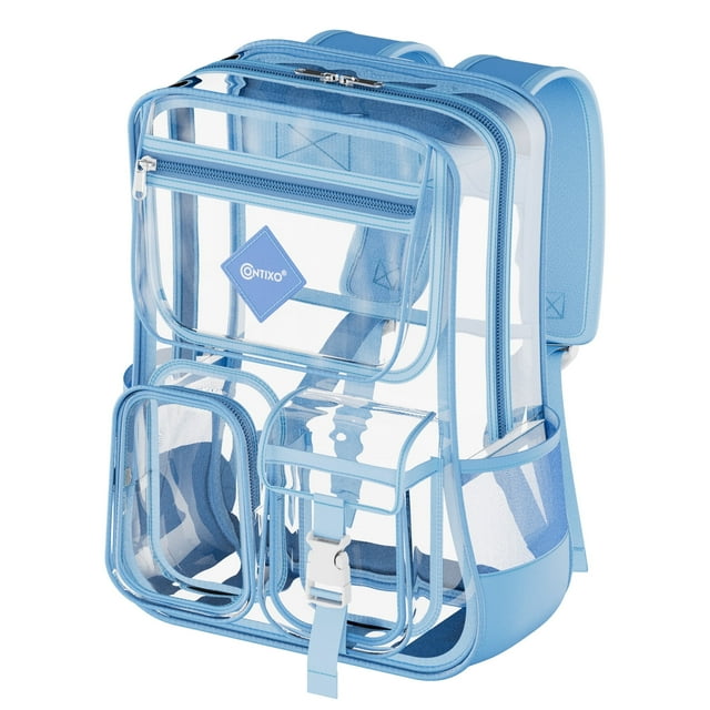 Contixo Heavy Duty Clear Backpack - PVC Transparent, Stadium Ap-thumbmail-11