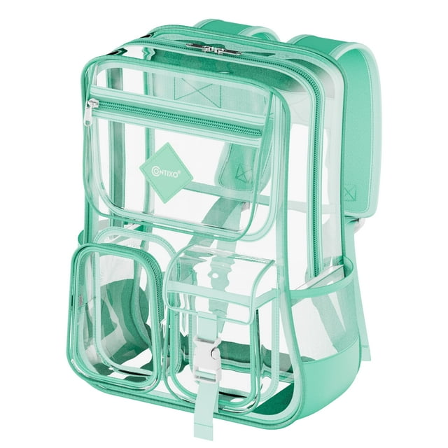 Contixo Heavy Duty Clear Backpack - PVC Transparent, Stadium Ap-thumbmail-10