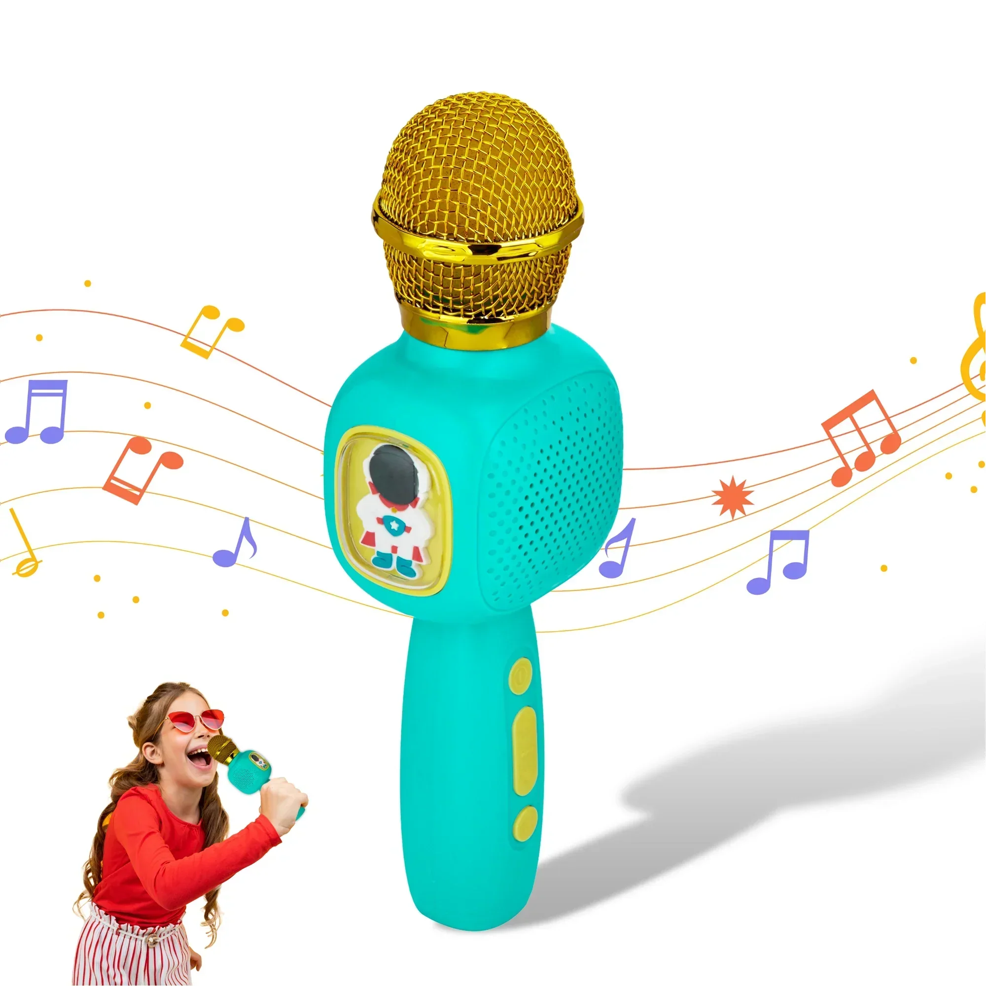 Contixo Kids Bluetooth Karaoke Microphone - Wireless, Portable, Ages 3+, Blue-thumbmail-1