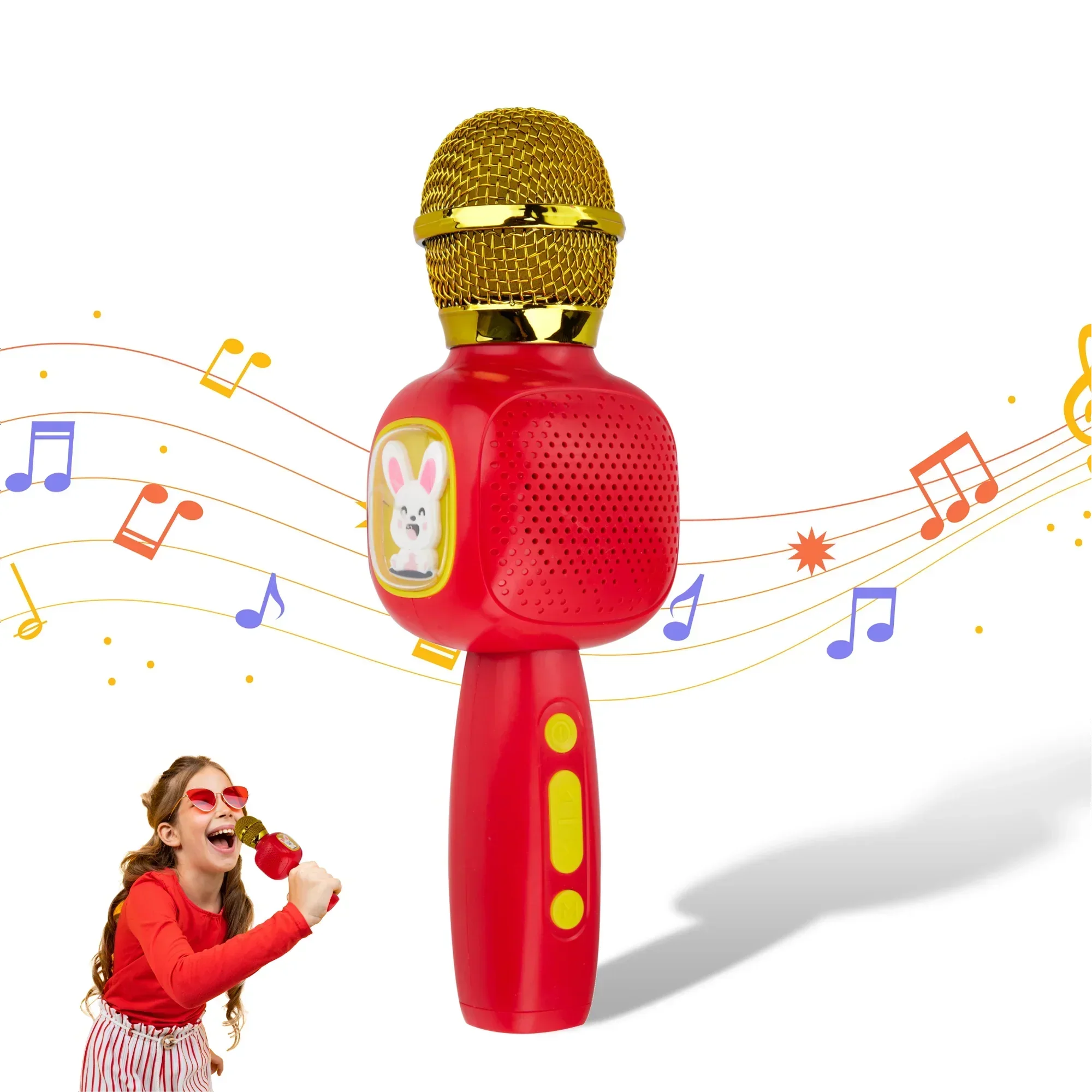 Contixo Karaoke Microphone for Kids - Wireless, Portable, Ages 3-12, Red-thumbmail-1