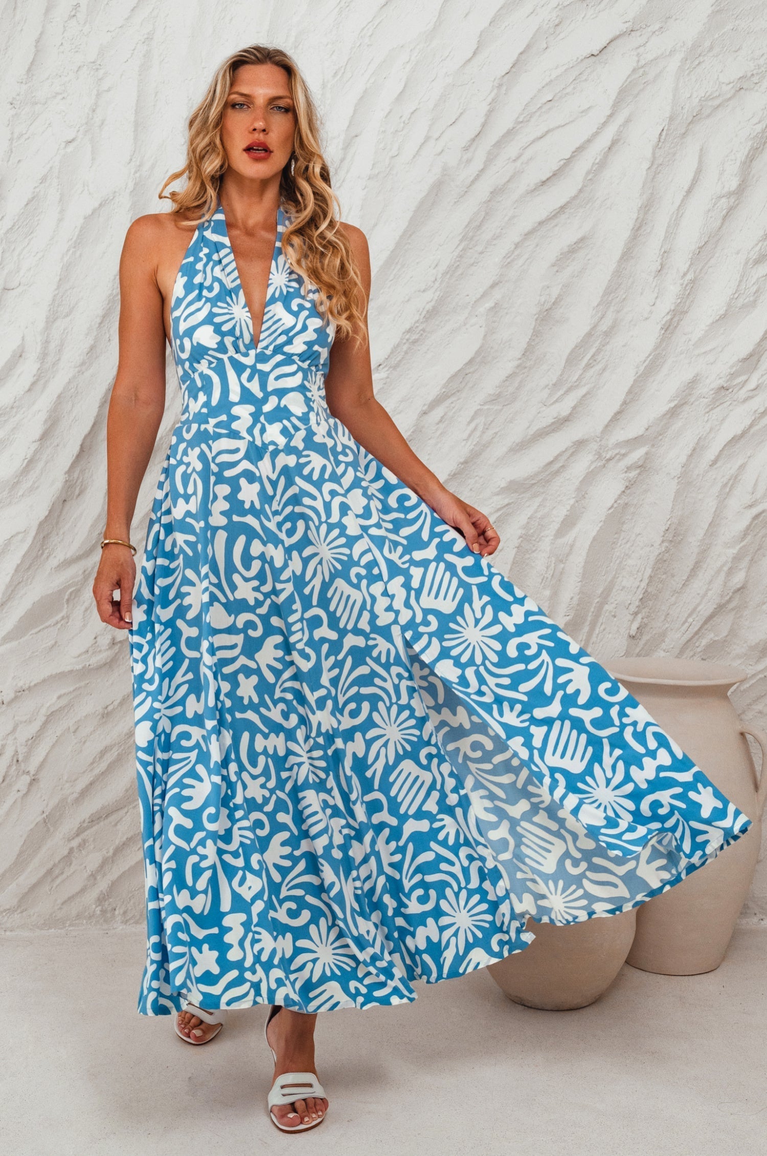 Costa Brava Halterneck Maxi Dress-thumbmail-5