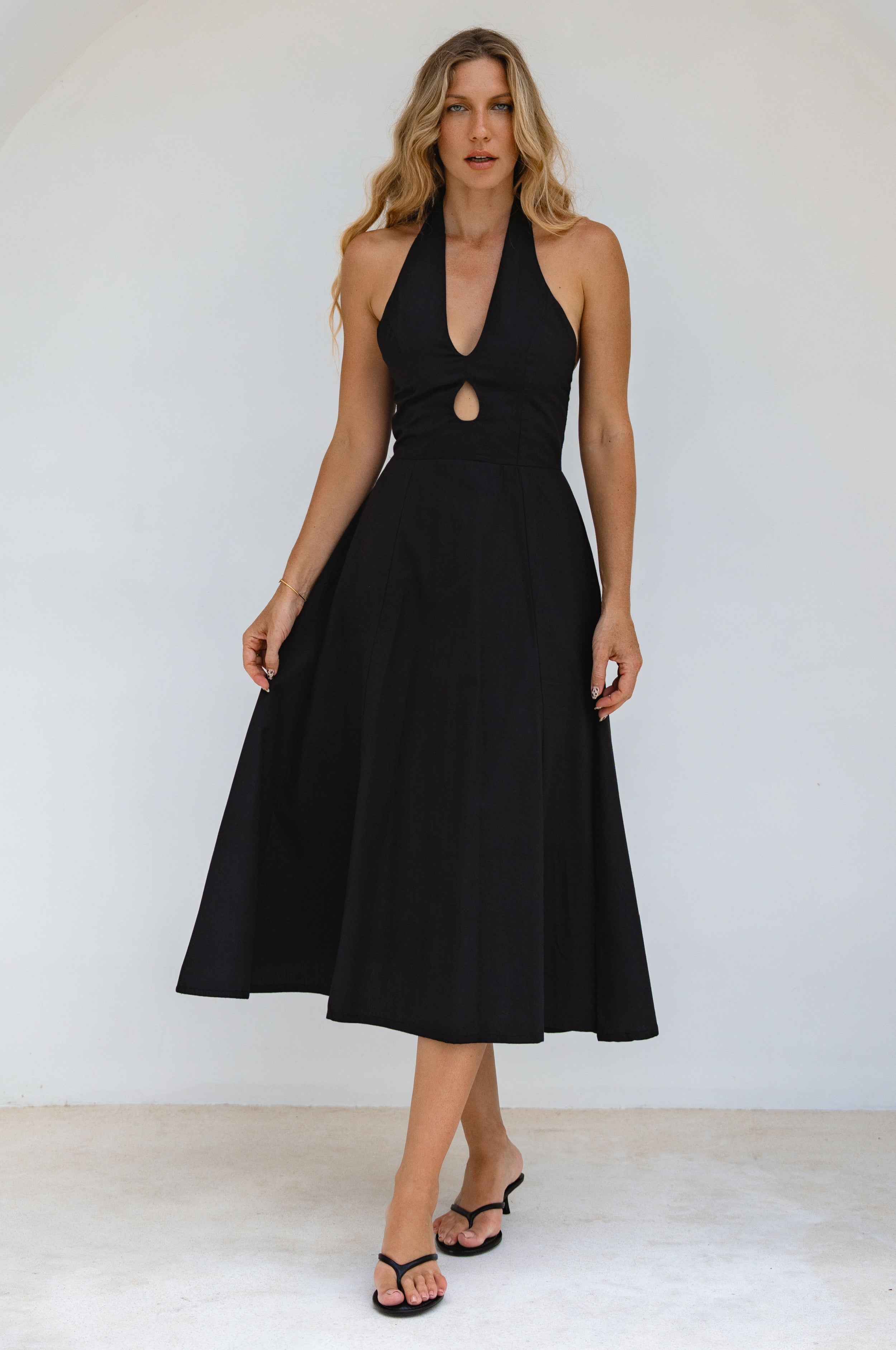 Costa Del Sol Halterneck Cotton Dress-thumbmail-2